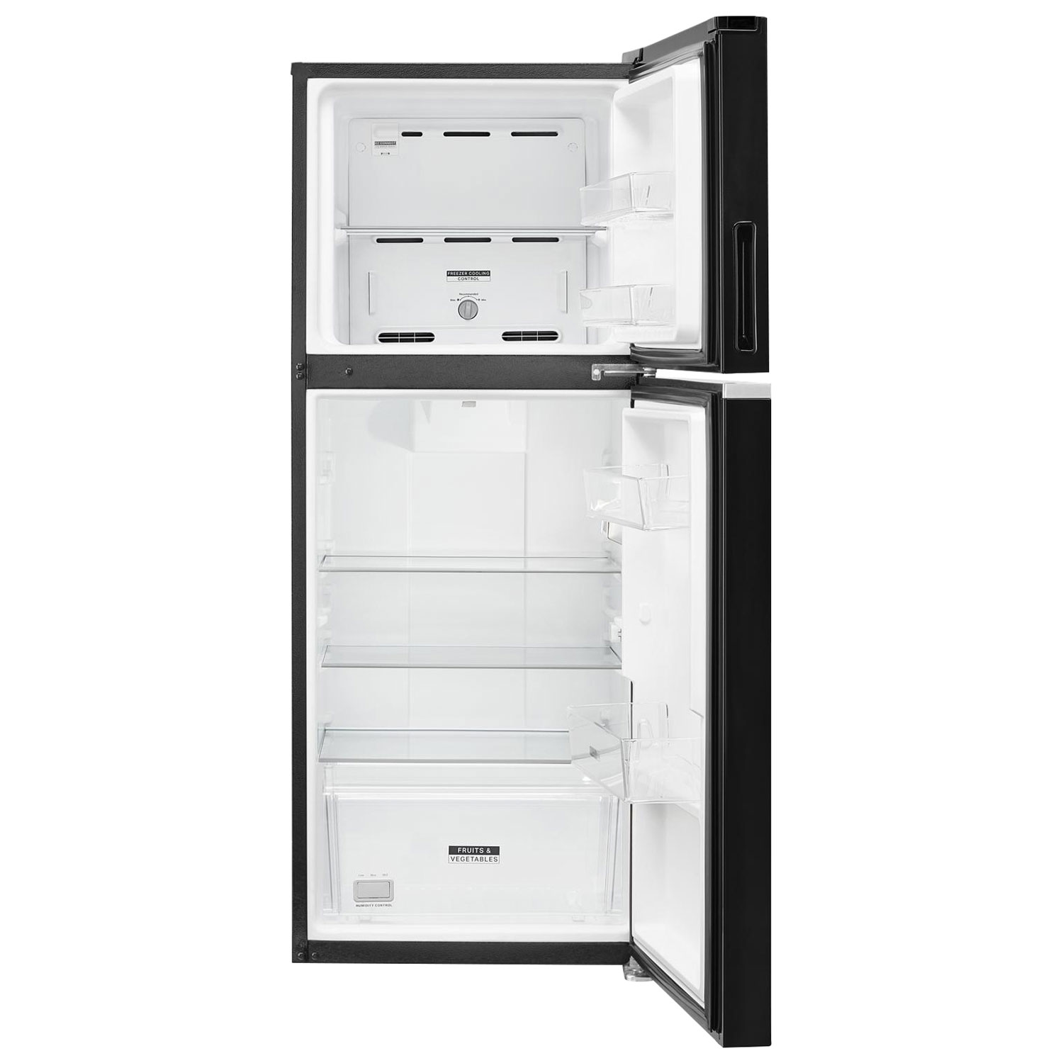 Réfrigérateur à congélateur supérieur 25 po 11,6 pi³ de Whirlpool - Noir