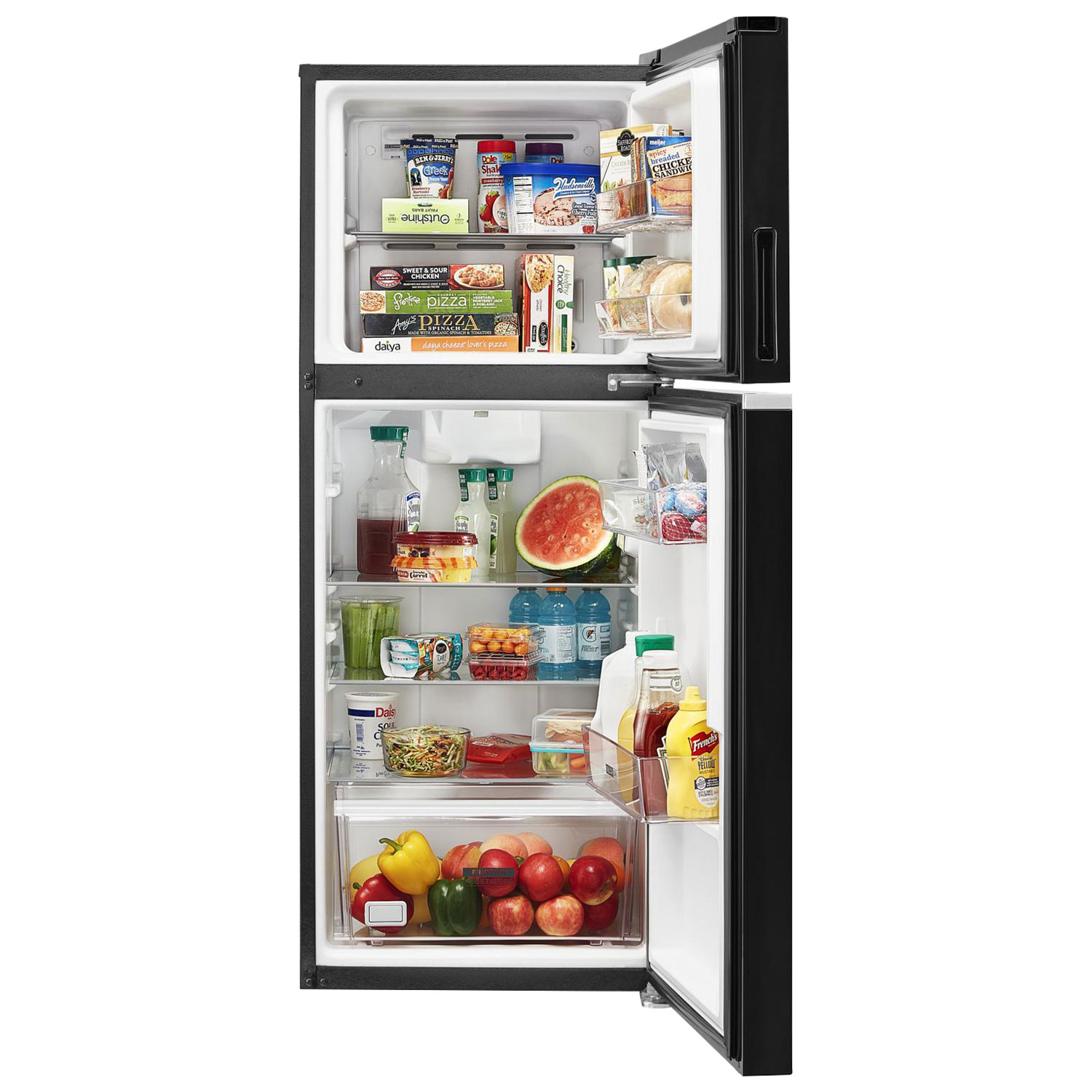 Réfrigérateur à congélateur supérieur 25 po 11,6 pi³ de Whirlpool - Noir