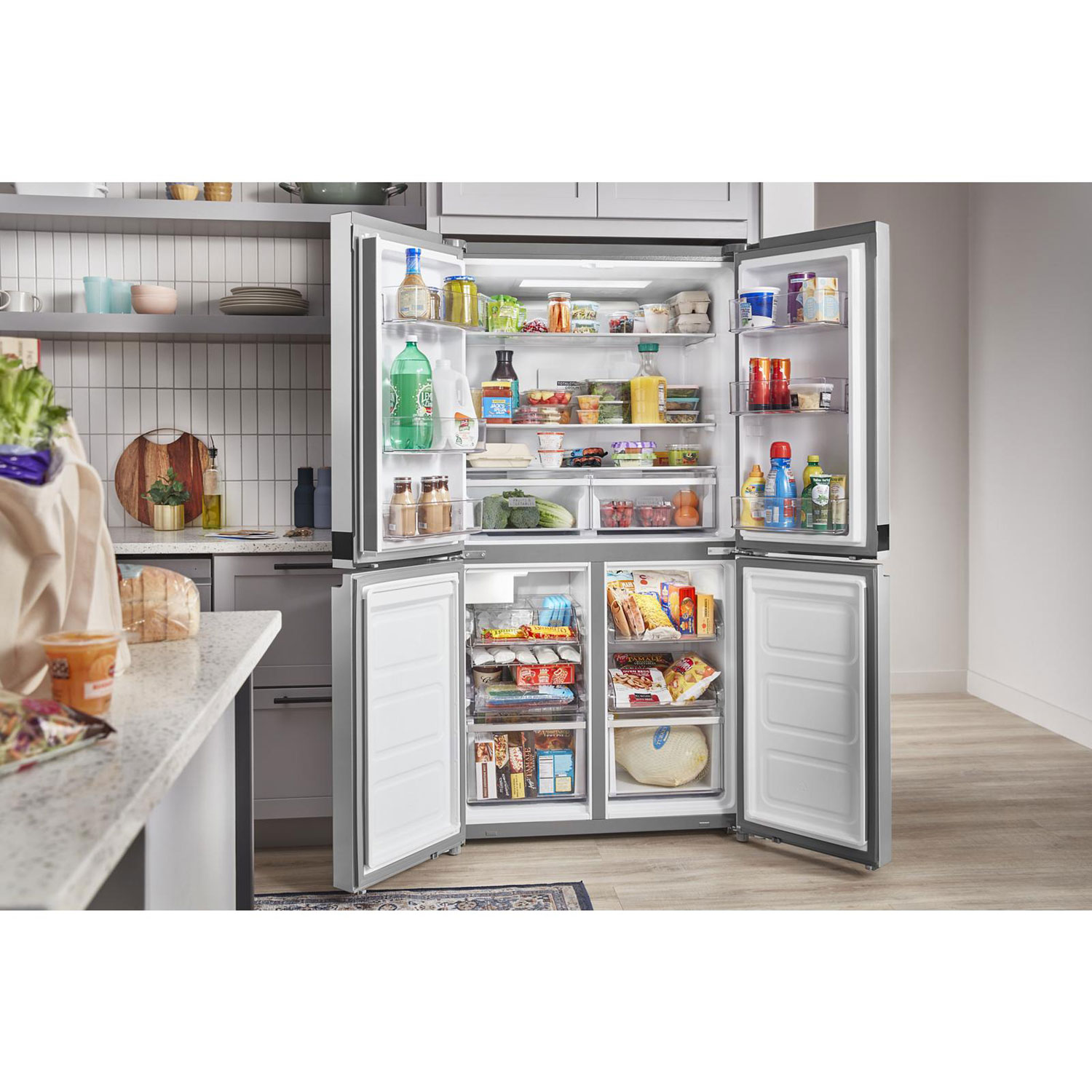Whirlpool 36" 19.4 Cu. Ft. French Door Counter Depth Refrigerator with Ice Dispenser - Stainless Steel