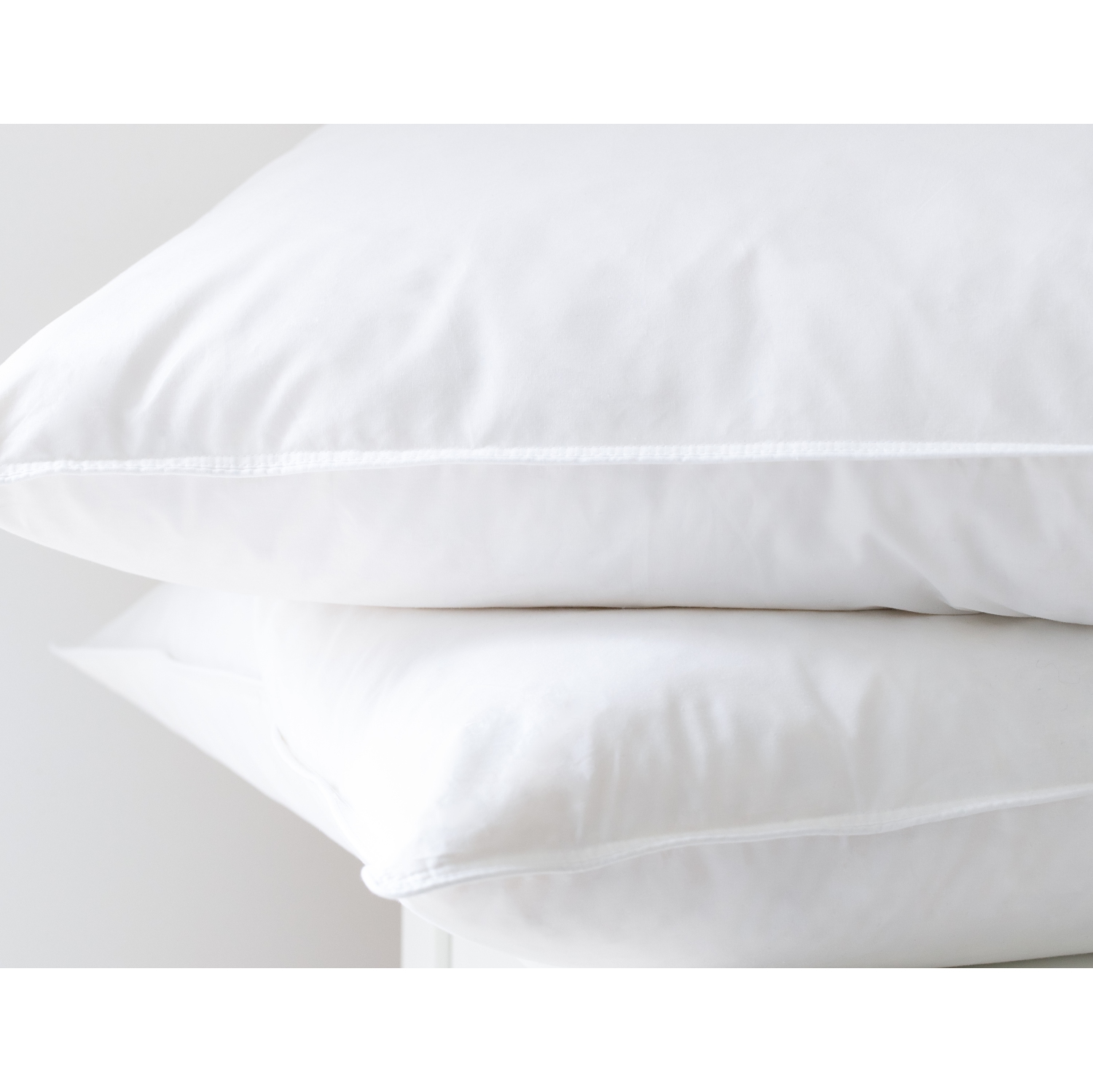 Highland Feather 700 Fill Power White Down Pillow 233TC Pure Cotton Casing Picardie Soft and Comfy Support, Medium, QueenSize, 19 oz, Two Pillows