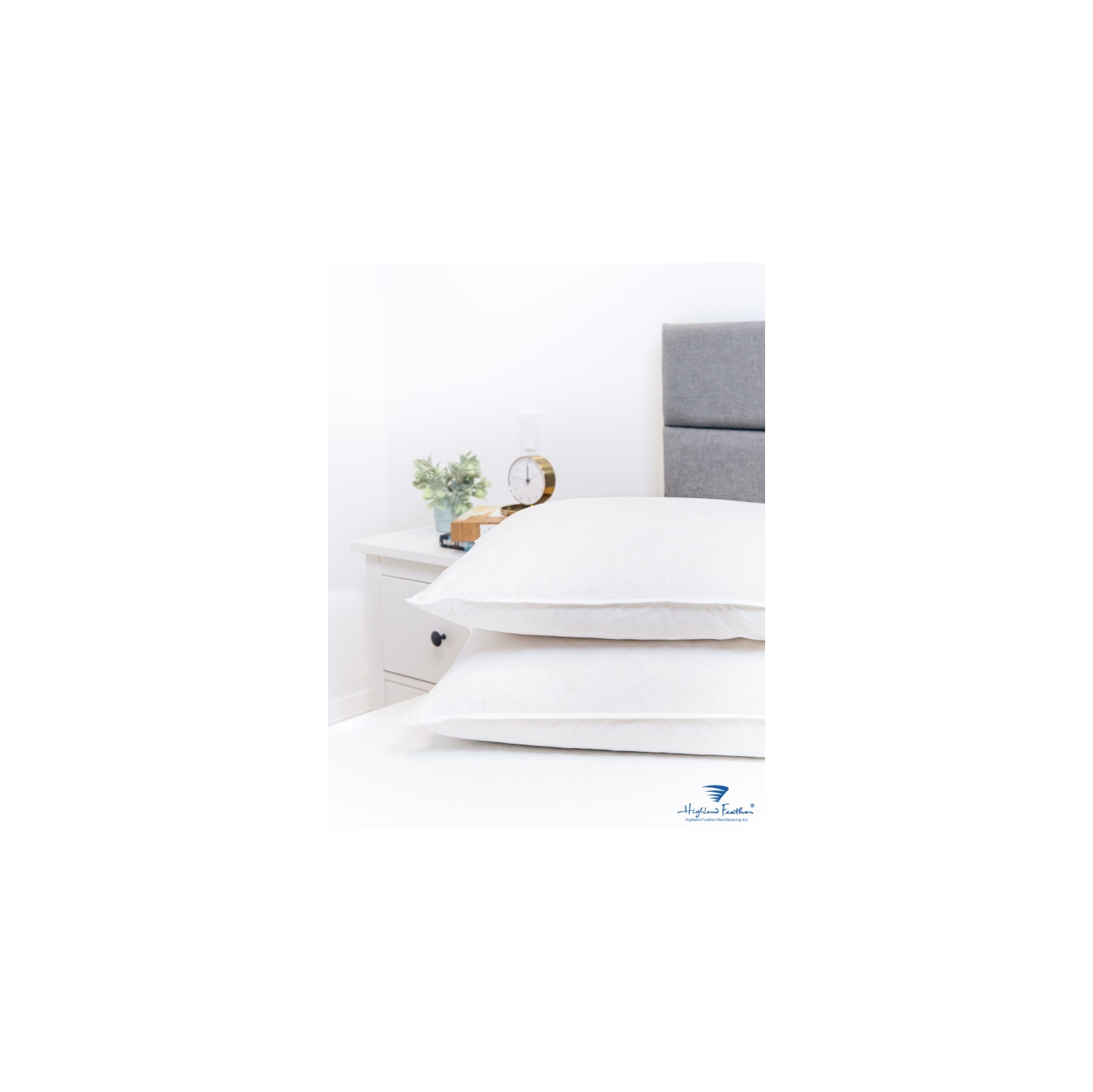 Highland Feather pouvoir gonflant 600 rembourrage en couette de oreiller blanc pur coton 233 fils Cordoba Soutien doux et confortable, moyen,