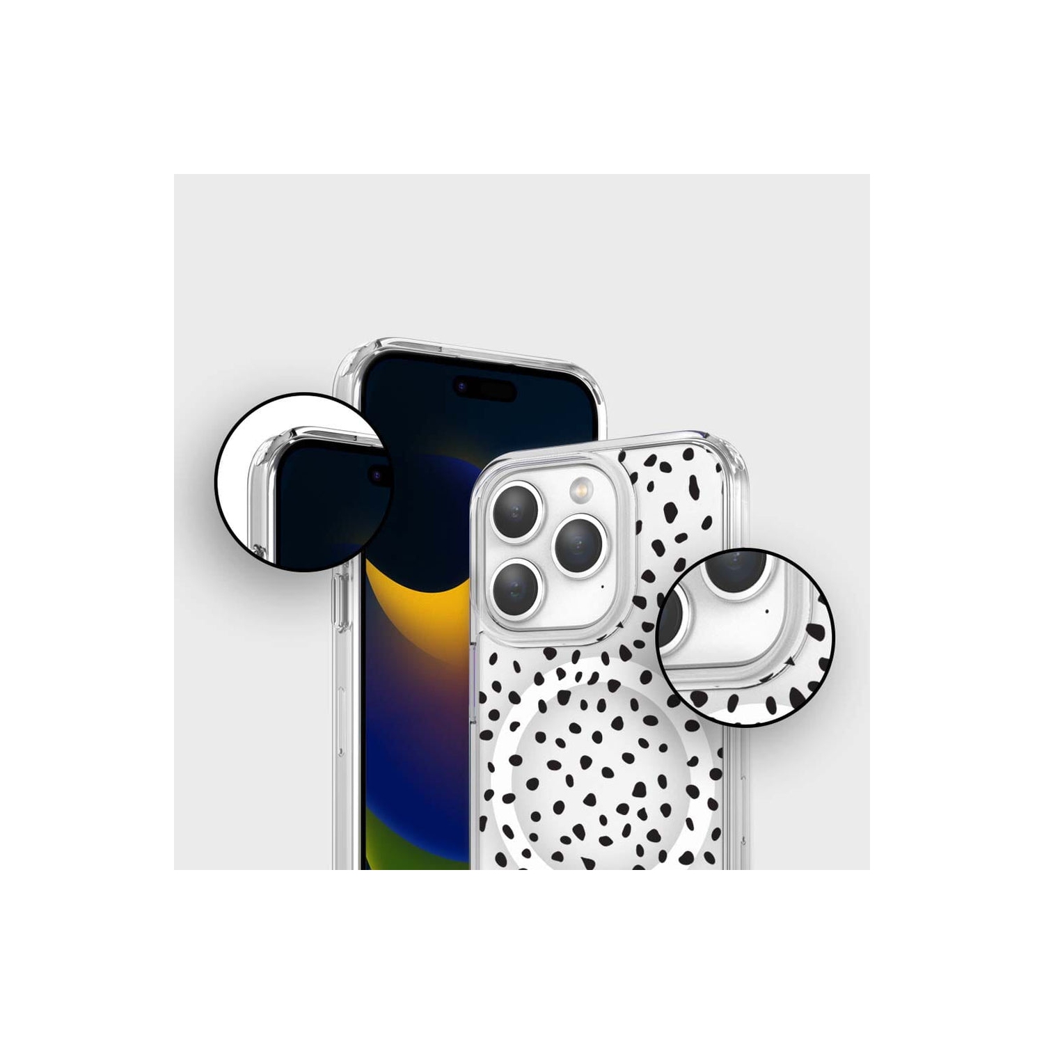 iPhone 15 Pro Max Case With MagSafe - White Polka