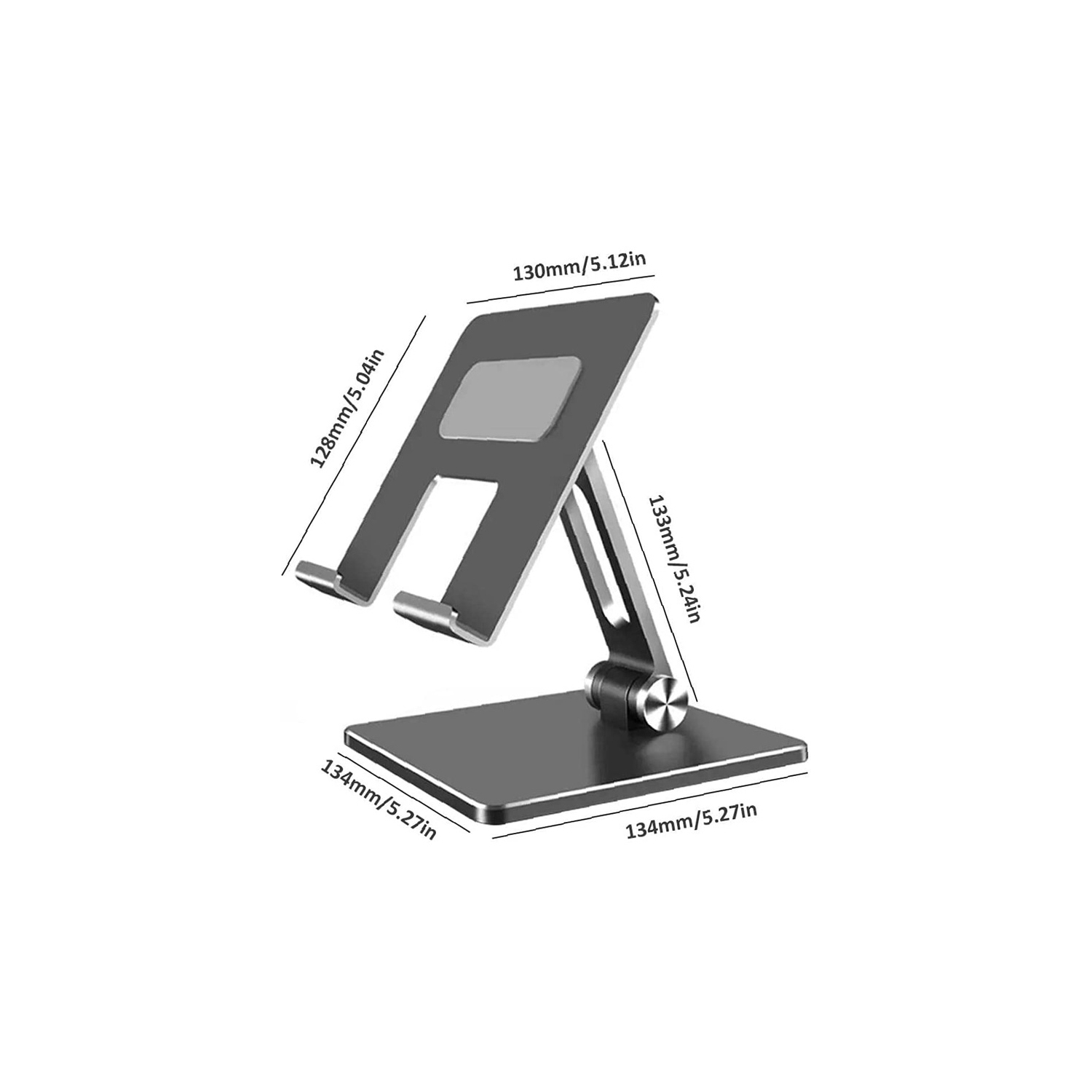 Desktop Holder Stand Tablet Aluminum Alloy Holder Desktop Bracket Lazy Folding Adjustable Computer Stand for iPad Mobile Phone Silver - axGear