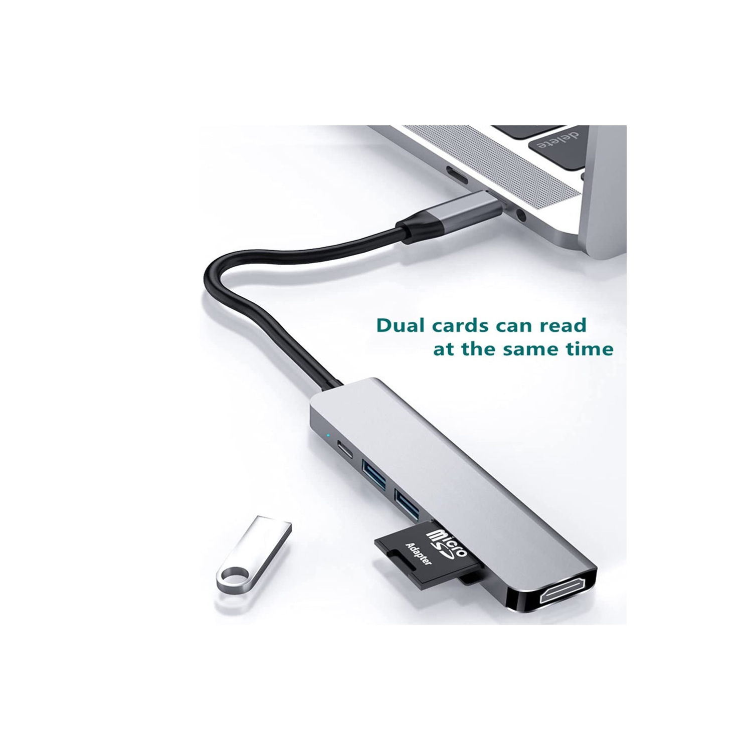 Adaptateur multi-port Hub USB C 6 en 1 avec résolution HDMI 4K pour ordinateurs portables USB C Nintendo et autres appareils de type C - axGear