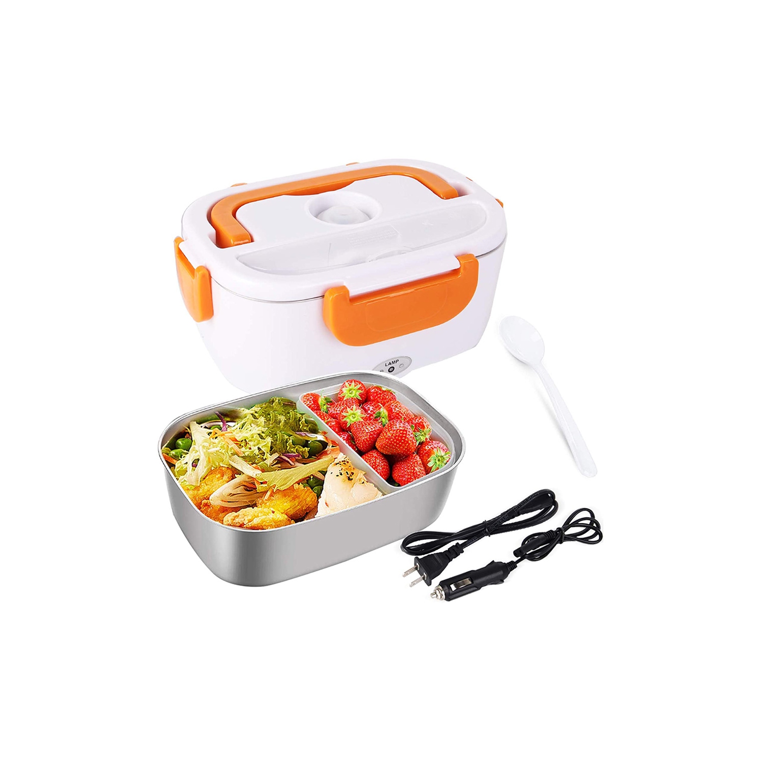 Boîte à lunch électrique pour voiture et maison 110V et 12V 40W chauffe-plats portable chauffe-plats 1.5L en acier inoxydable - axGear