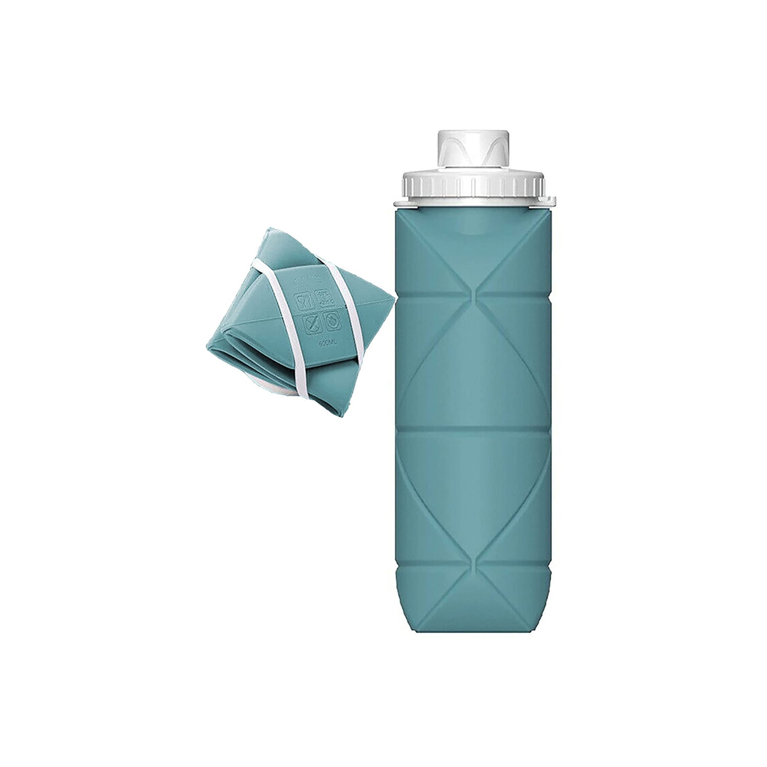 600ml Foldable Cycling Bottle Portable Sport Water Bottle Retractable Silicone Cup Outdoor Traveling Running Gear - axGear