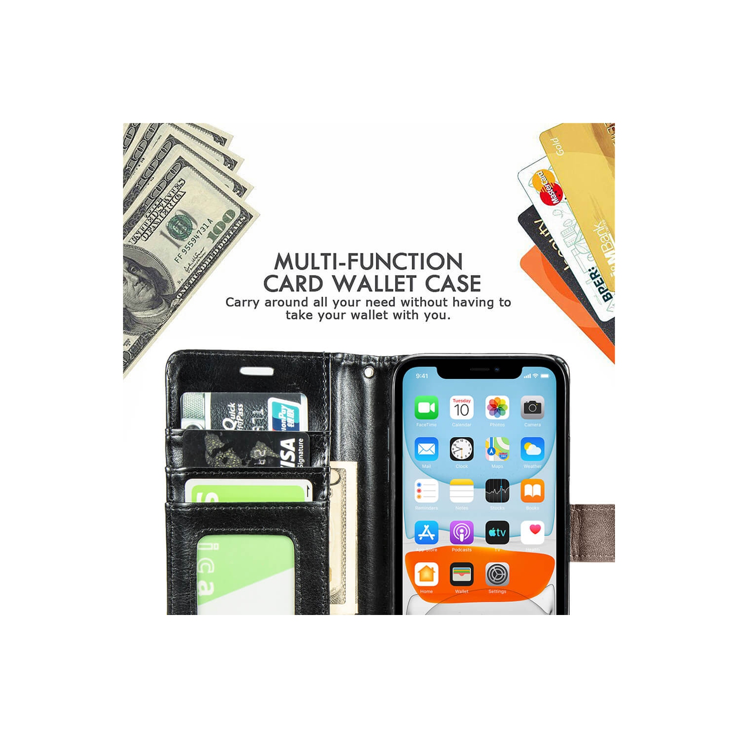 Juvenileway Design Folio series protection flip case for Apple iPhone 11 Pro Max 2019 - World