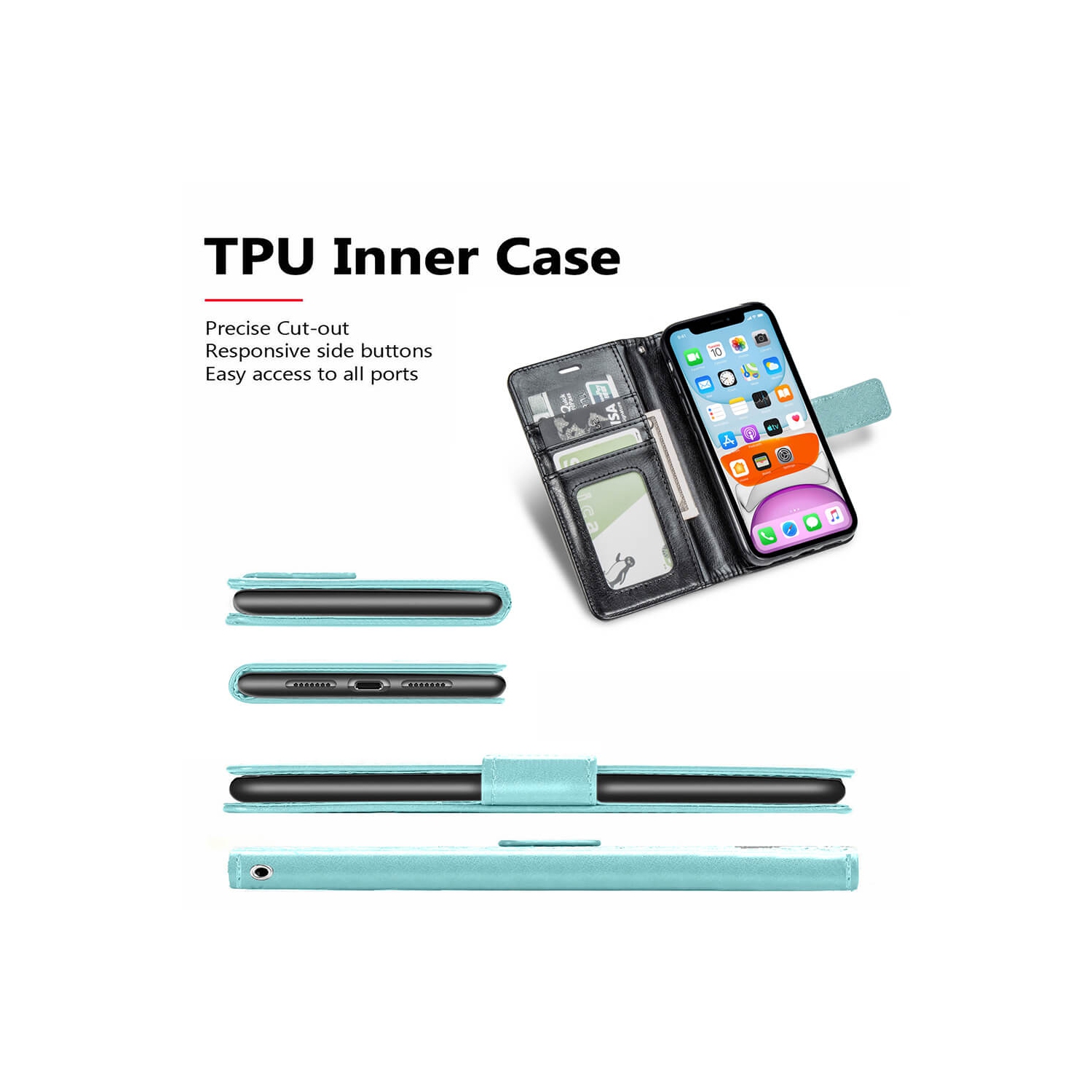 Juvenileway Folio series protection flip case for Apple iPhone 11 Pro 2019 - Black