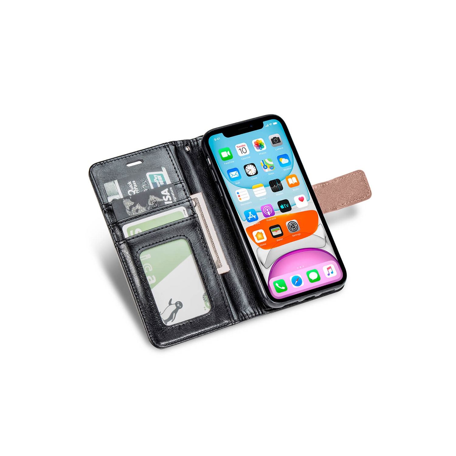 Juvenileway Folio series protection flip case for Apple iPhone 11 Pro Max 2019 - Black