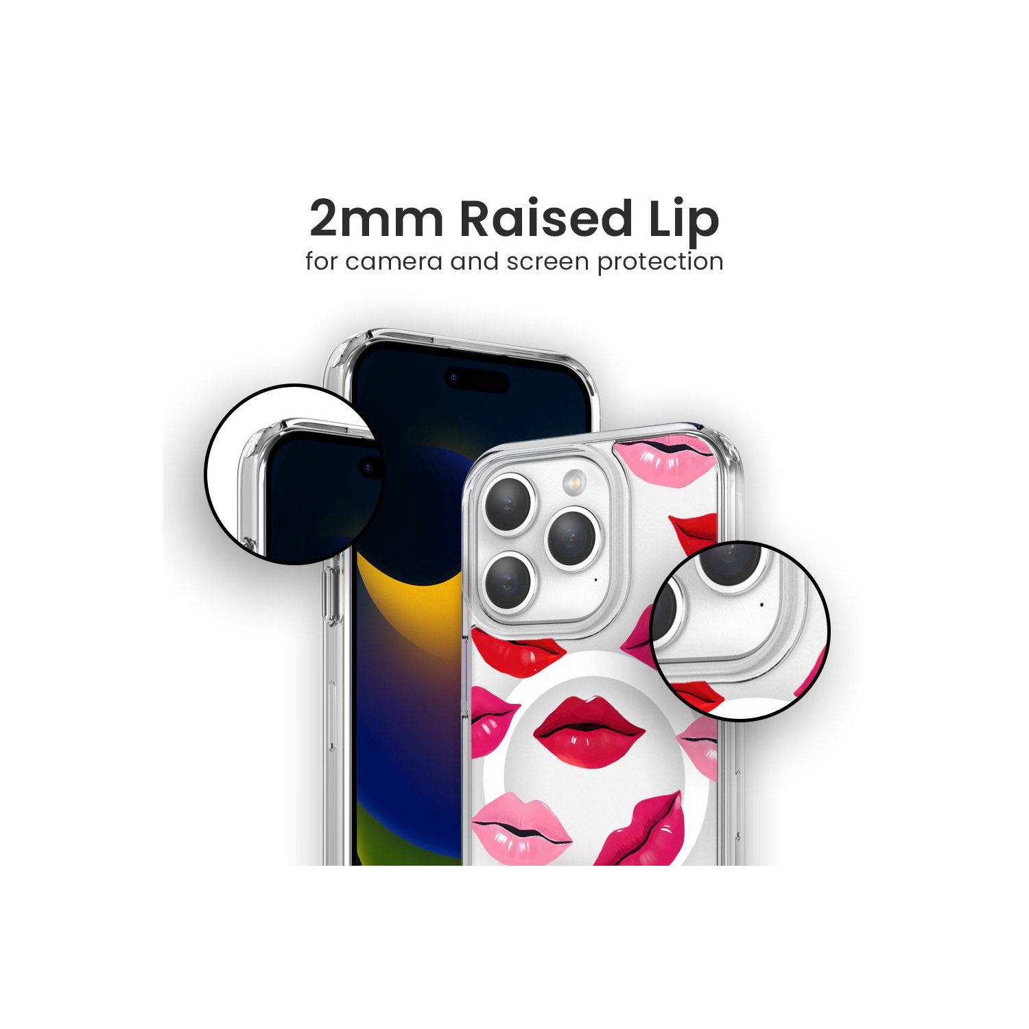 MagSafe iPhone 15 Pro Max Lips Design Clear Case