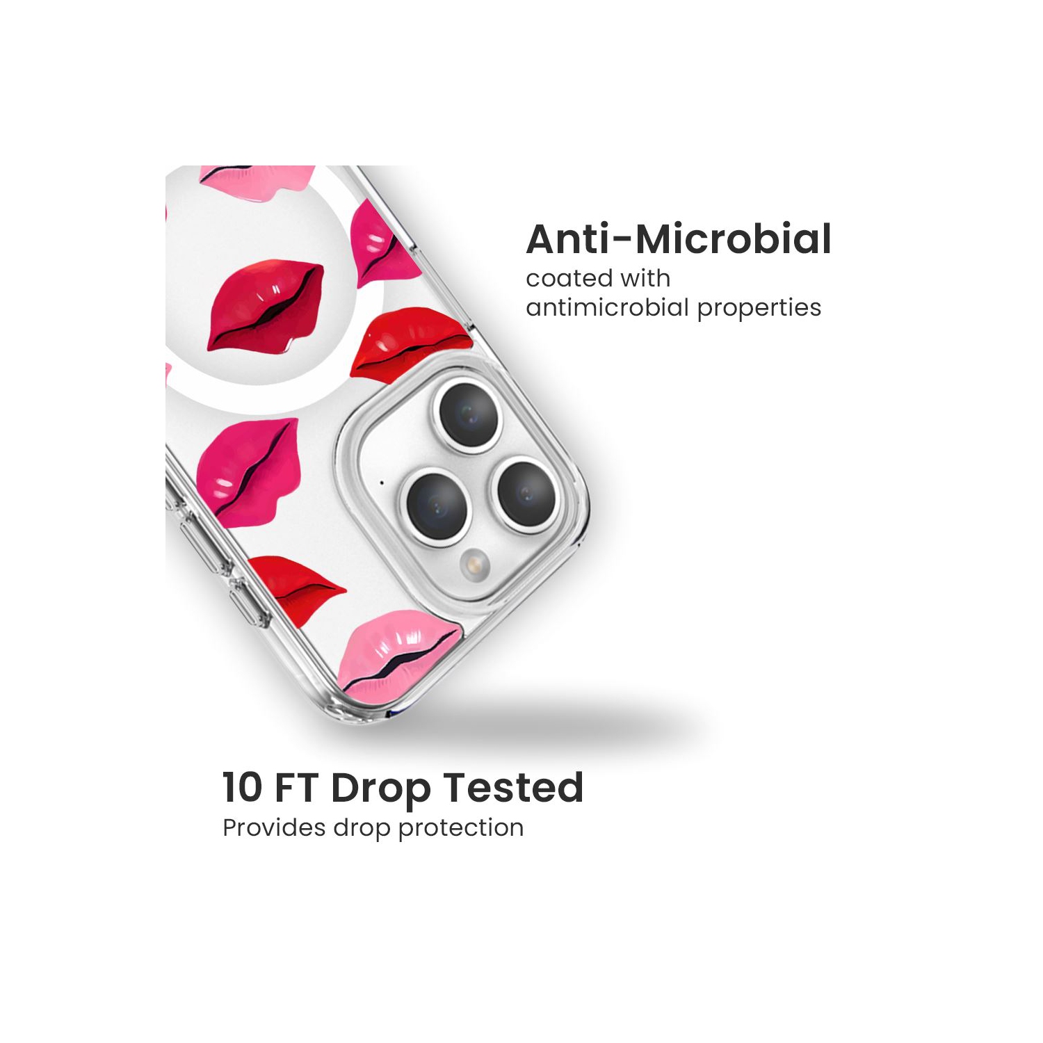 MagSafe iPhone 15 Pro Max Lips Design Clear Case