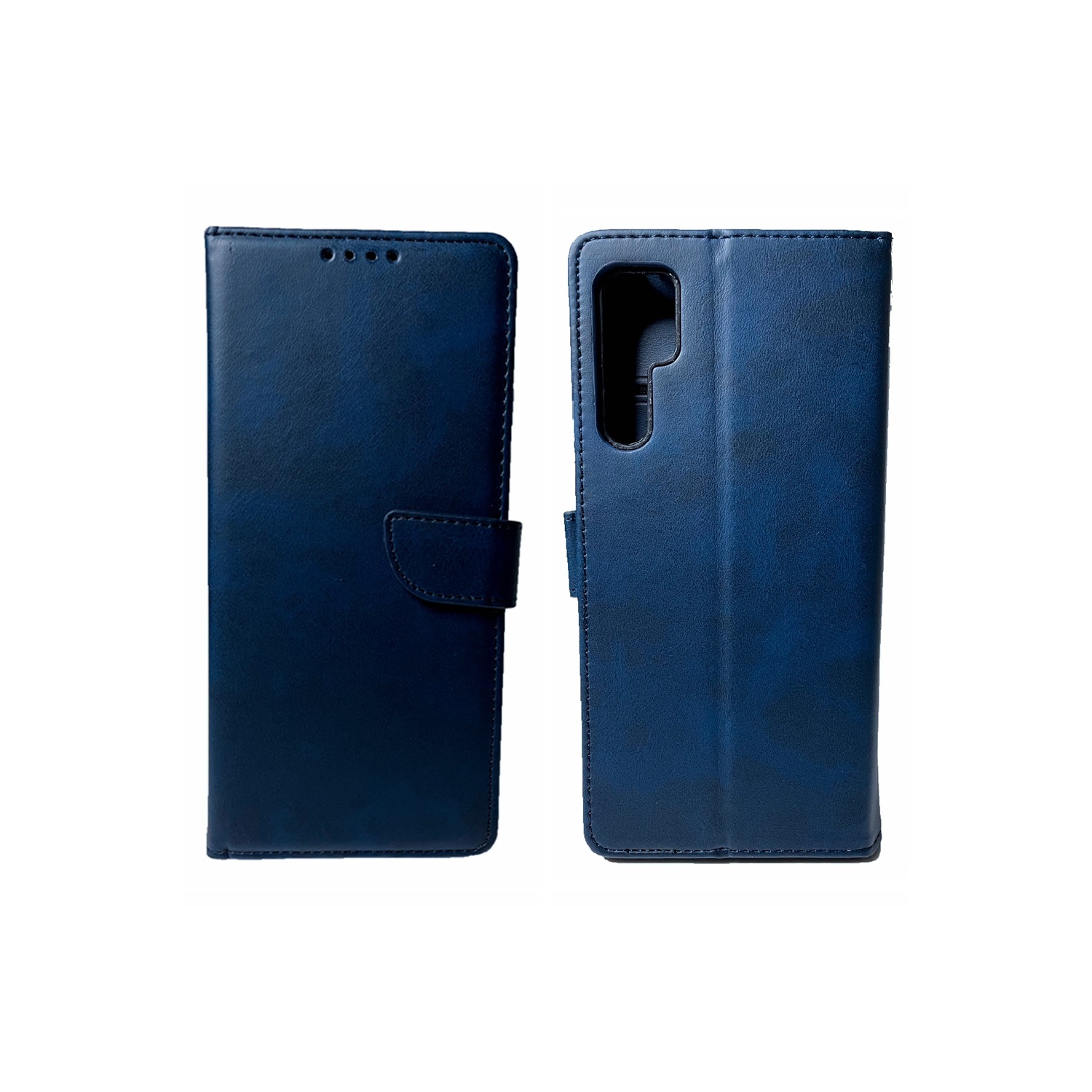 TopSave Leather Folio Flip Wallet w/Magnetic Clip Card Slot Holder Case For TCL 20 Pro, Navy Blue