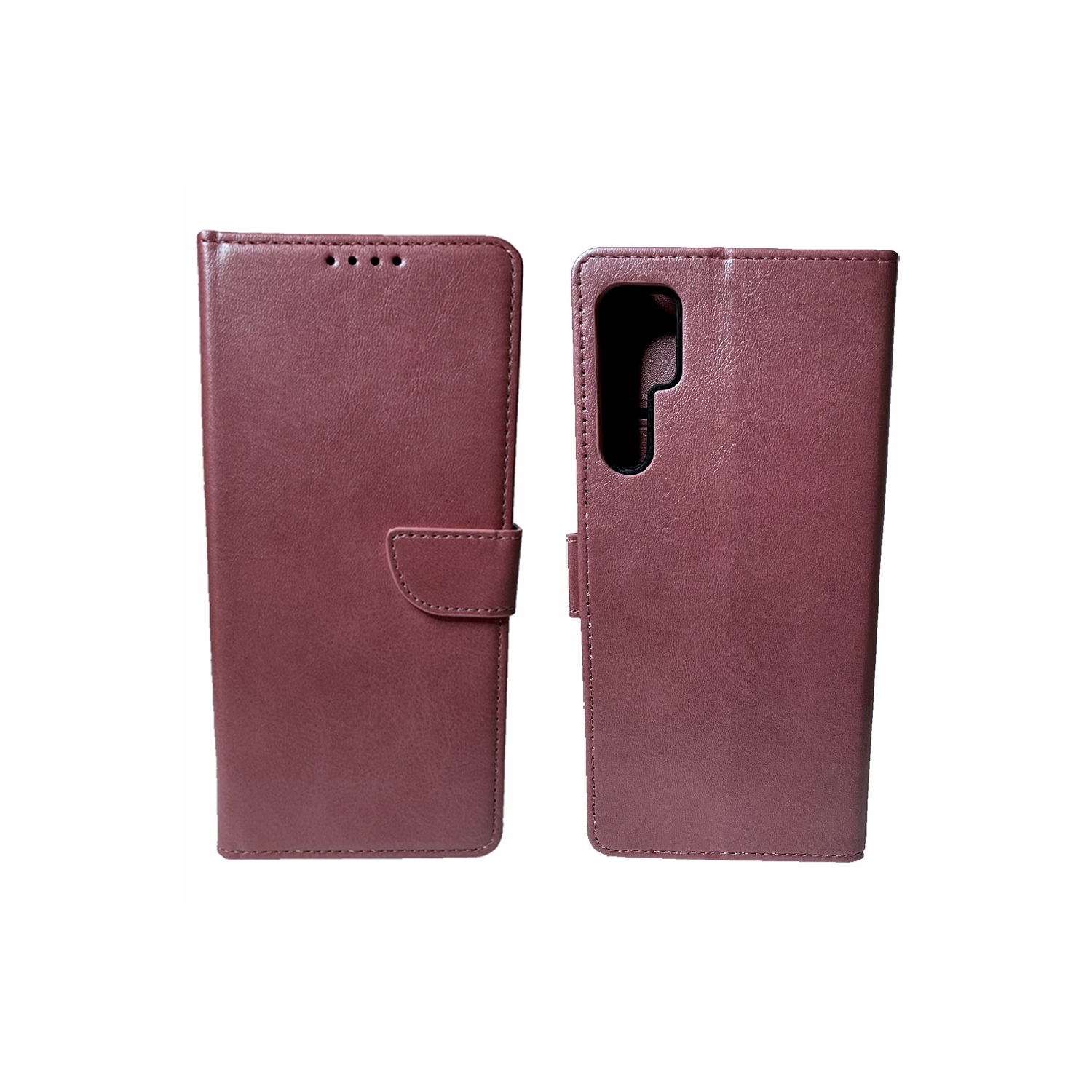 TopSave Leather Folio Flip Wallet w/Magnetic Clip Card Slot Holder Case For TCL 20 Pro, Rose Gold
