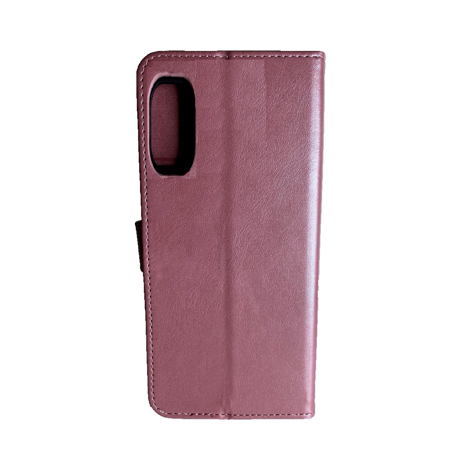 TopSave Leather Folio Flip Wallet w/Magnetic Clip Card Slot Holder Case For TCL 20S, Rose Gold