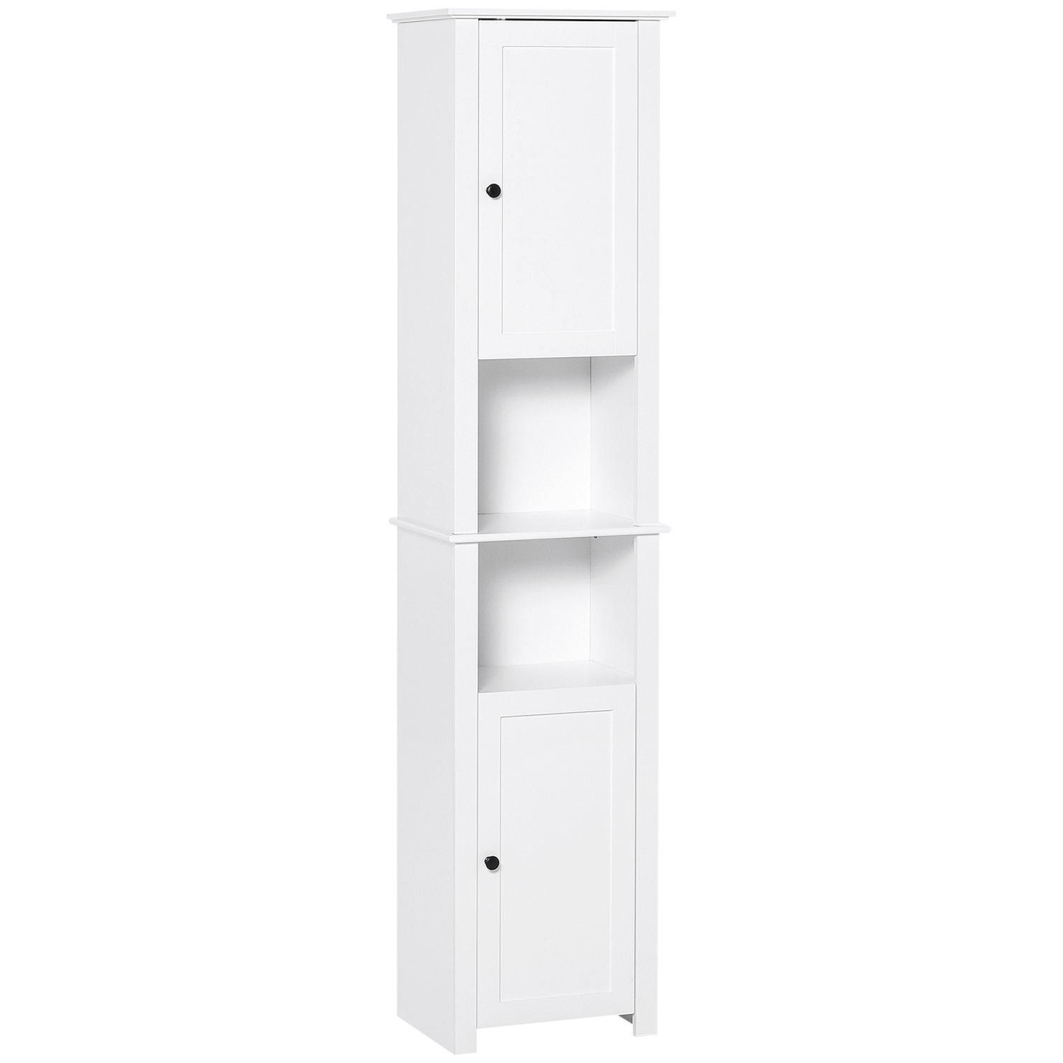 HOMCOM – grande armoire de rangement pour salle de bain, armoire de rangement autonome étroite, armoire de plancher de salle de bain avec 2 tablettes