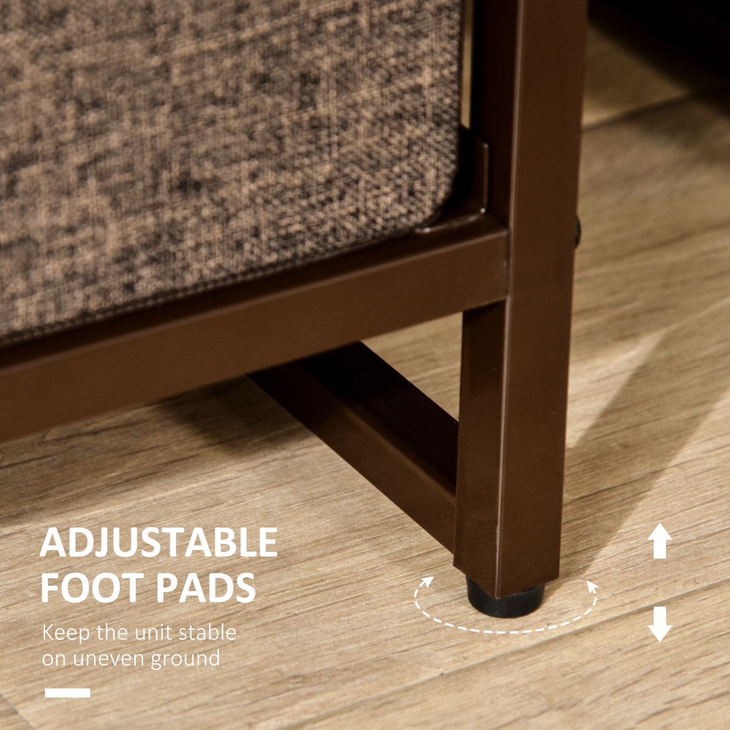 HOMCOM 7-Drawer Dresser, Fabric Chest of Drawers, 3-Tier Storage Tower with Steel Frame and Wooden Top for Bedroom, Nursery Room, Multicoloured