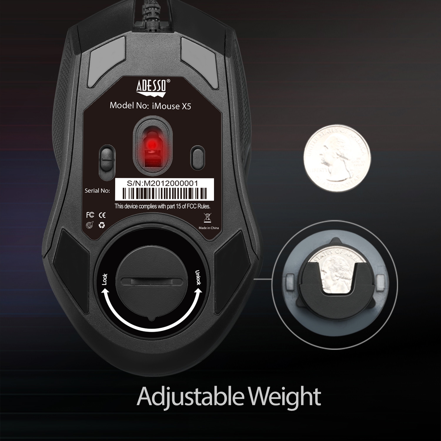 Adesso Technology 6400 DPI Wired Optical Gaming Mouse - Multi-Color