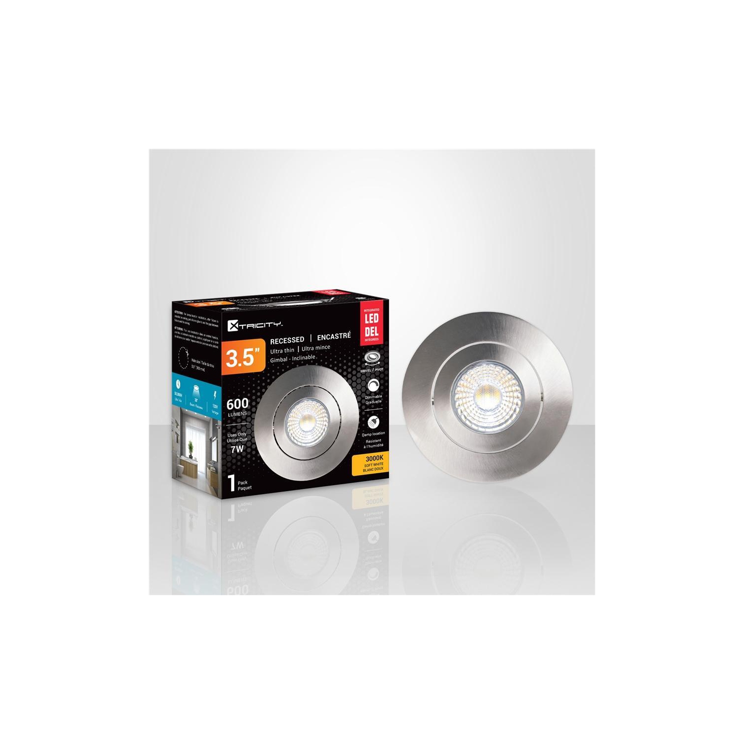 Xtricity - Recessed LED Recessed Light, 3.5 '' Diameter, Dimmable, 7W, 3000K Soft White