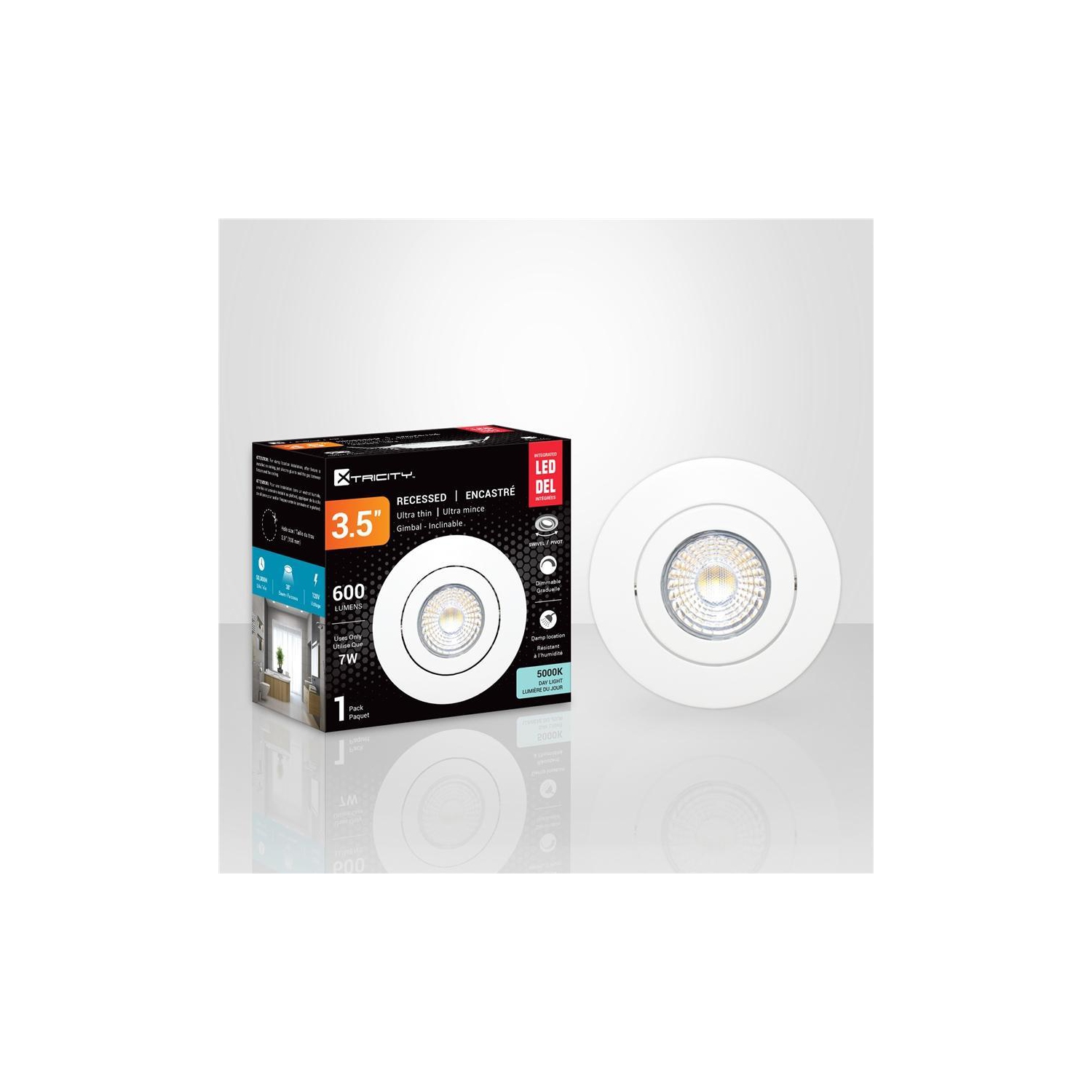 Xtricity - Recessed LED Recessed Light, 3.5 '' Diameter, Dimmable, 7W, 5000K Daylight