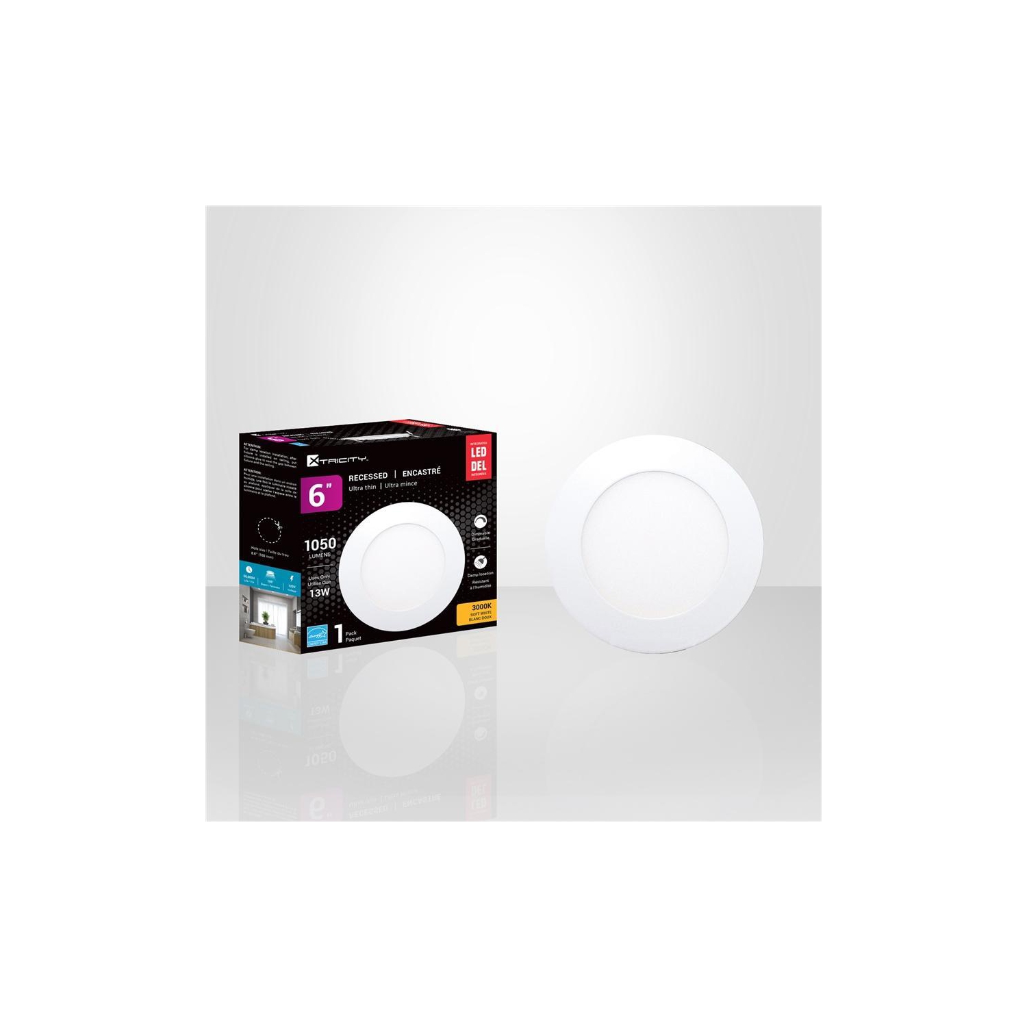 Xtricity - LED Recessed Light, 6 '' Diameter, Dimmable, 13W, 3000K Soft White