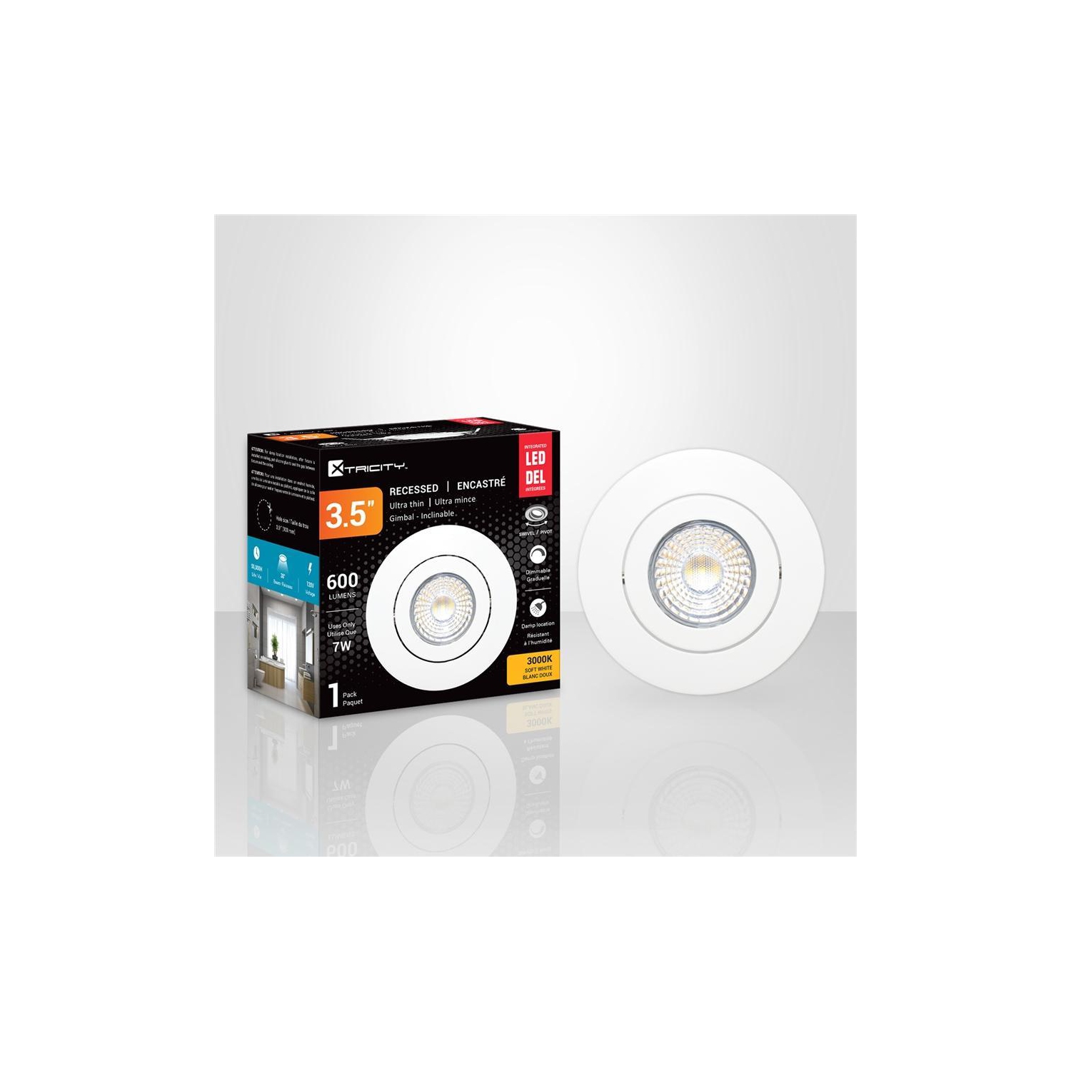 Xtricity - Recessed LED Recessed Light, 3.5 '' Diameter, Dimmable, 7W, 3000K Soft White