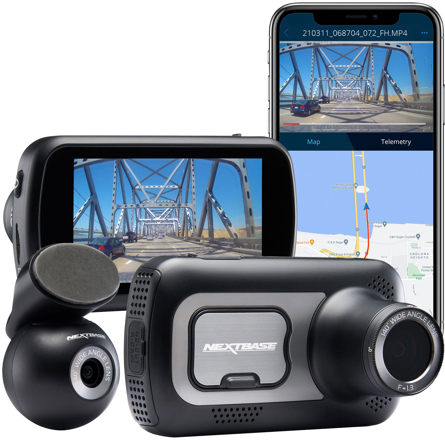 Nextbase 522XR 1440p QHD Dash Cam with Rear View Camera - Only at Best Buy