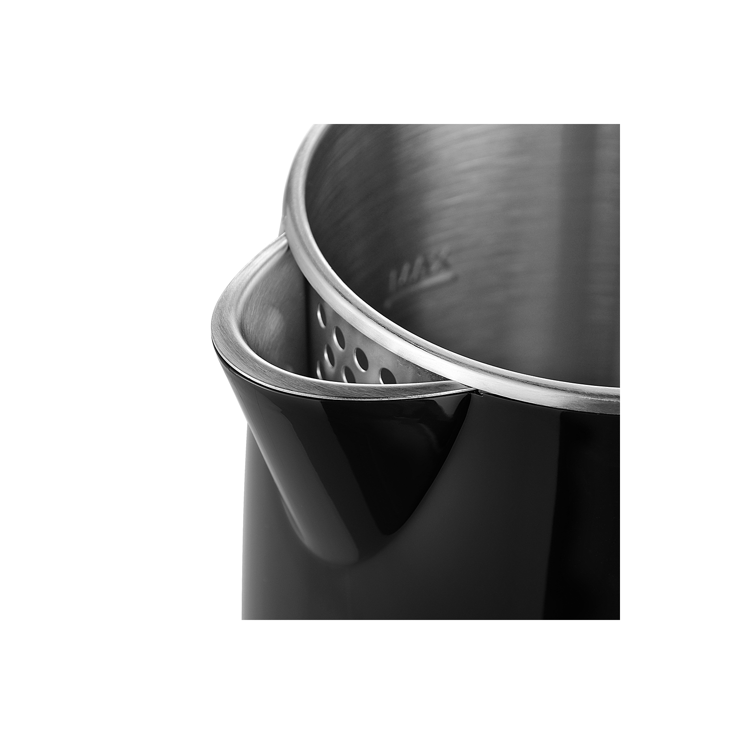 LIVINGbasics 1.7L Smart Temp Electric 1500W Digital Kettle - Cool Touch Double-layer Stainless Steel - Black