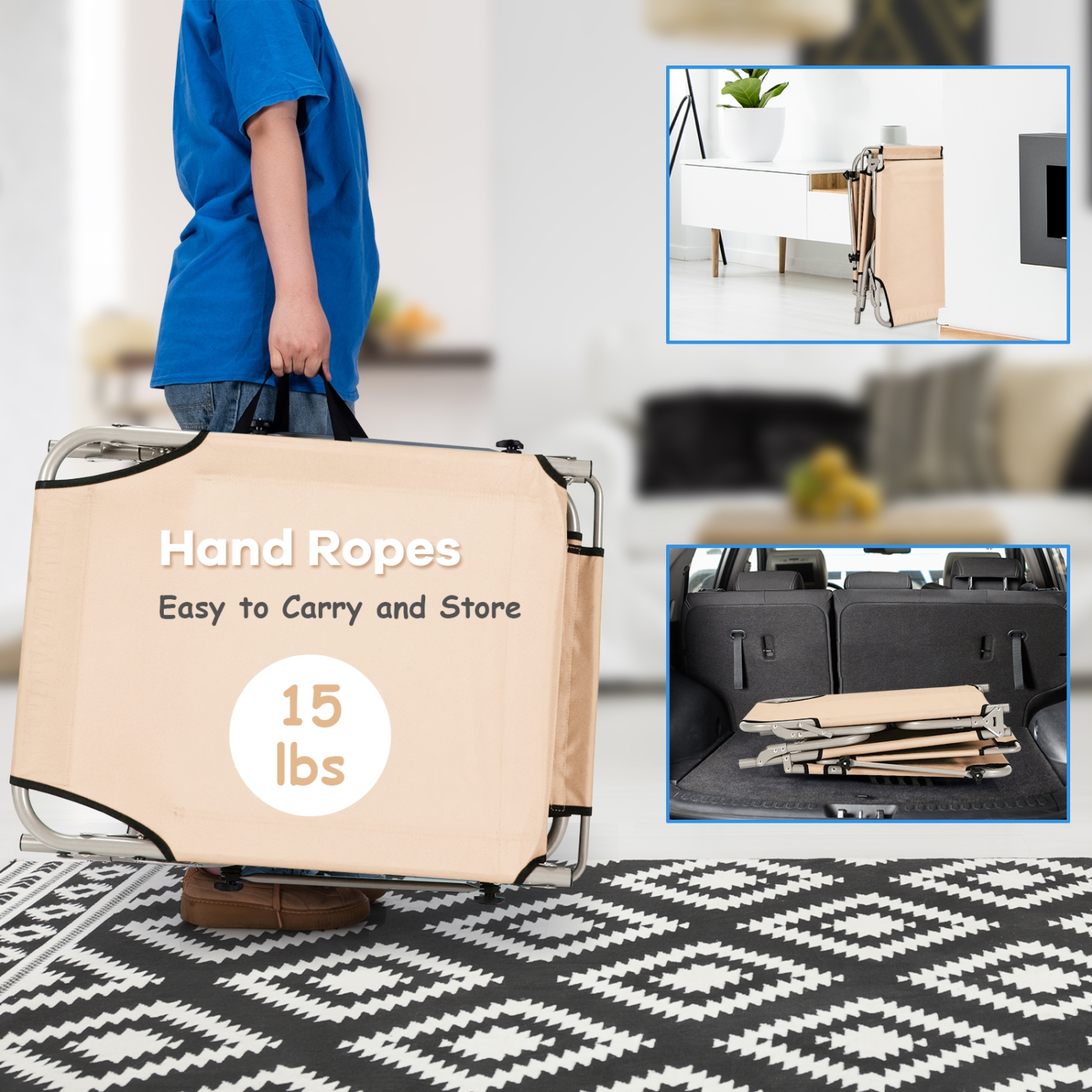 Chaise longue pliable de marque Gymax réglable en plein air plage Patio piscine inclinable avec pare-soleil Beige