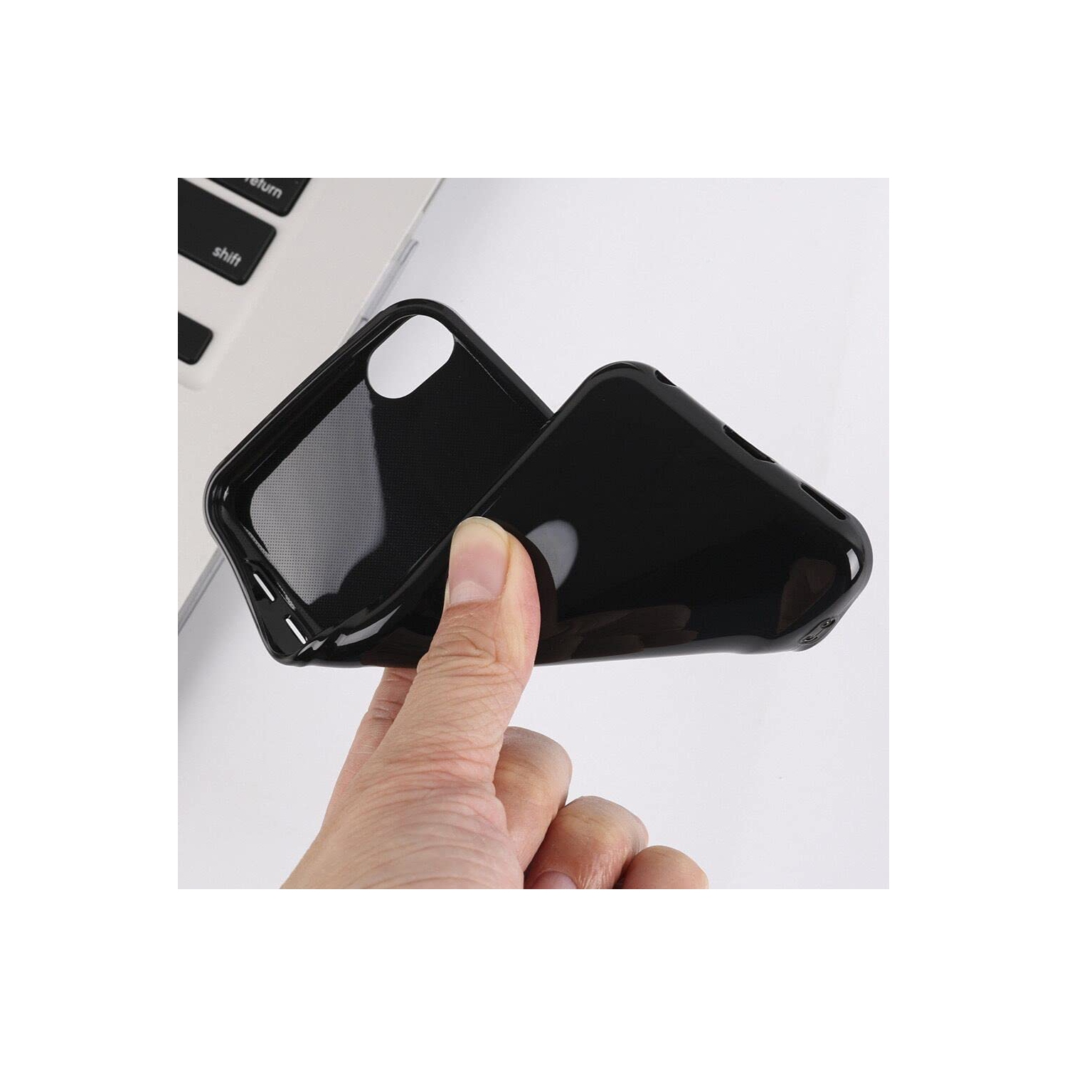 【CSmart】 Etui Coque arrière en caoutchouc de gel de silicone liquide souple Silm pour iPod Touch 5/6/7, noir