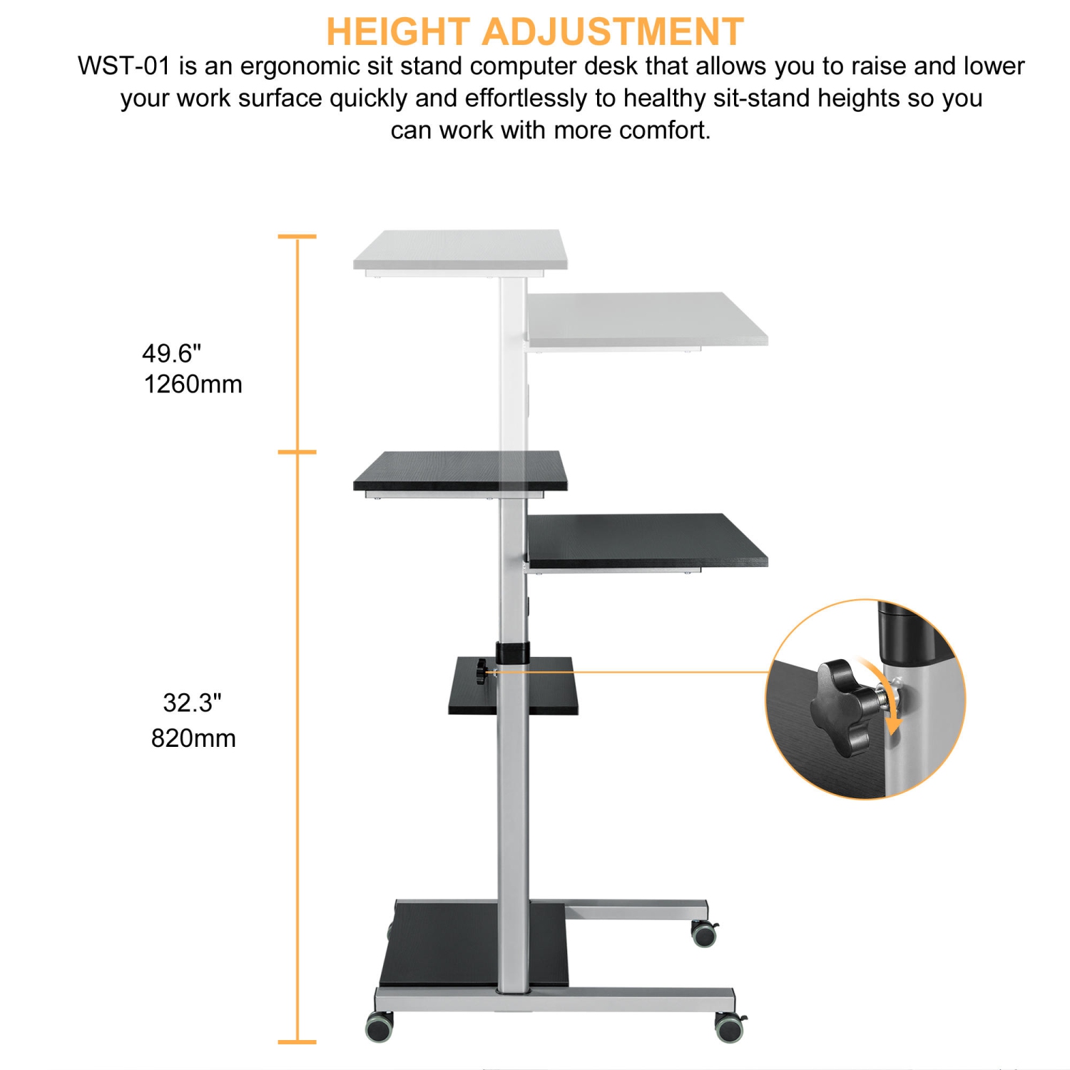 Mobile Sit Stand Desk - Height … curated on LTK