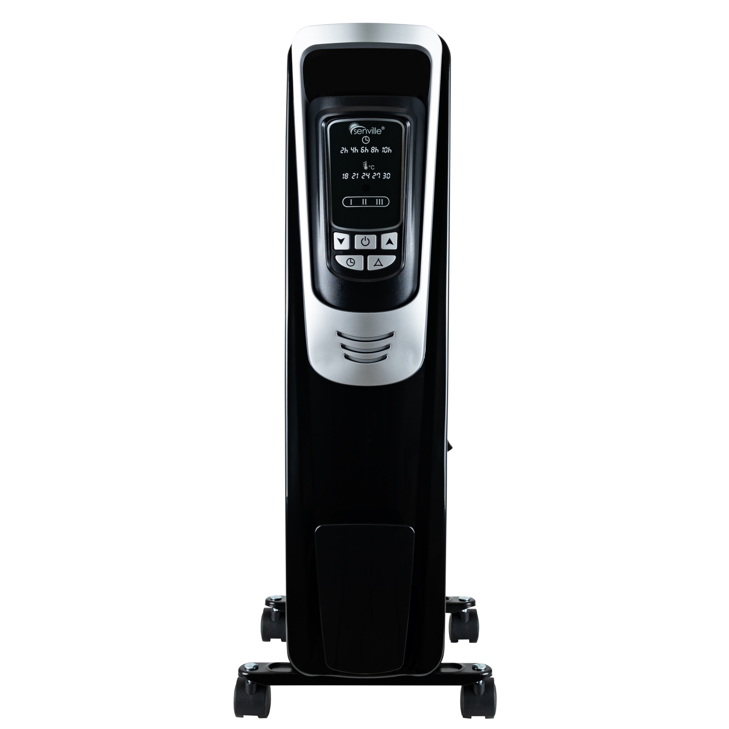 Senville Electric 1500W Oil Filled Radiator Heater, Safety Protection, Digital LED, 3 Heat Settings, 5 Temperature Settings, For Home or Office Use