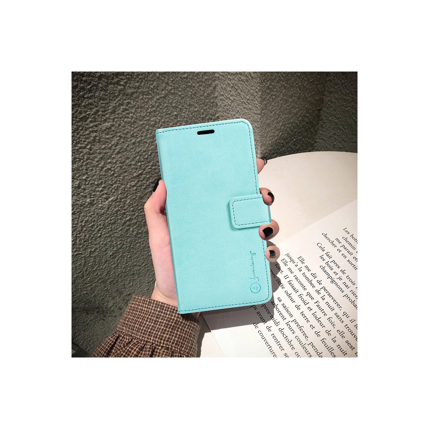 Juvenileway Folio series protection flip case for Samsung Galaxy S10 - Light Blue