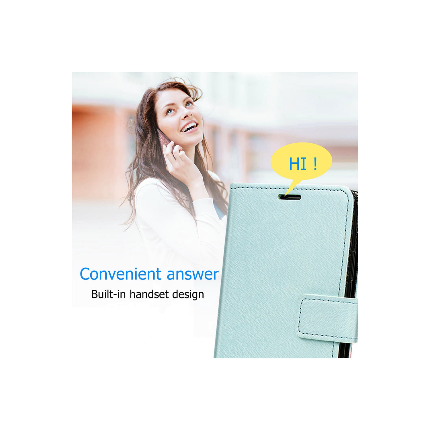 Juvenileway Folio series protection flip case for Samsung Galaxy S10 - Light Blue