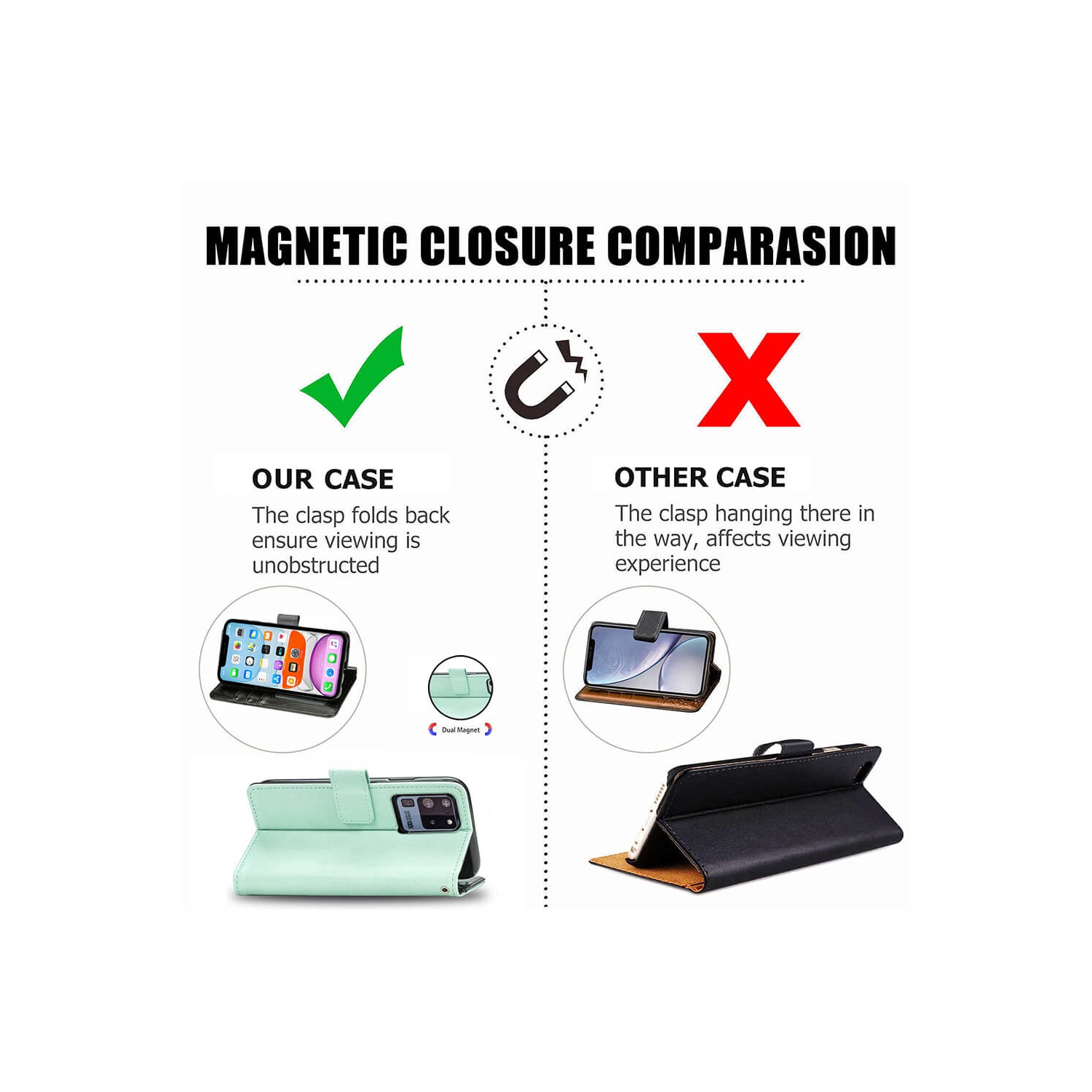 Juvenileway Folio series protection flip case for Samsung Galaxy S10 - Light Blue