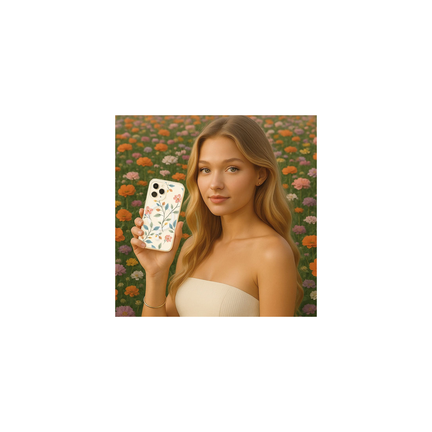 MagSafe iPhone 16 Pro Max Easter Floral Clear Case