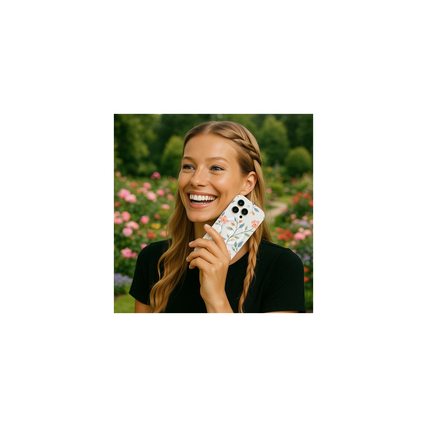 MagSafe iPhone 16 Pro Max Easter Floral Clear Case