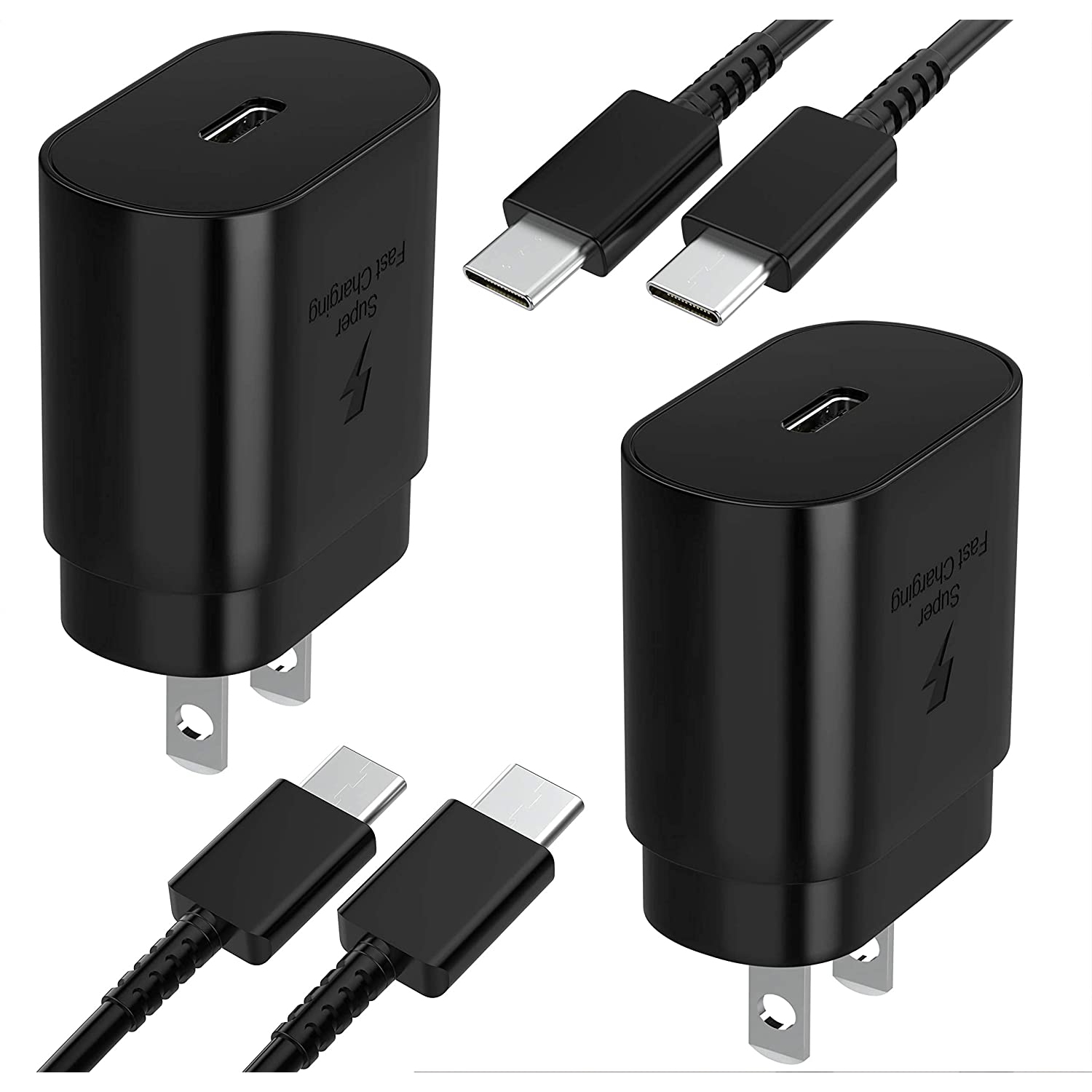 2 Pack - USB C Charger, Fast Wall Charger for Samsung Galaxy Note10/ 10+/ S20/ S10 5G Model, 2018 iPad Pro 11/12.9, Galaxy S21/S20/S10/ S9/ S8/ Plus, Google Pixel 4/ 4XL/ 3/ 3XL/ 3a/ 2/ 2XL and More