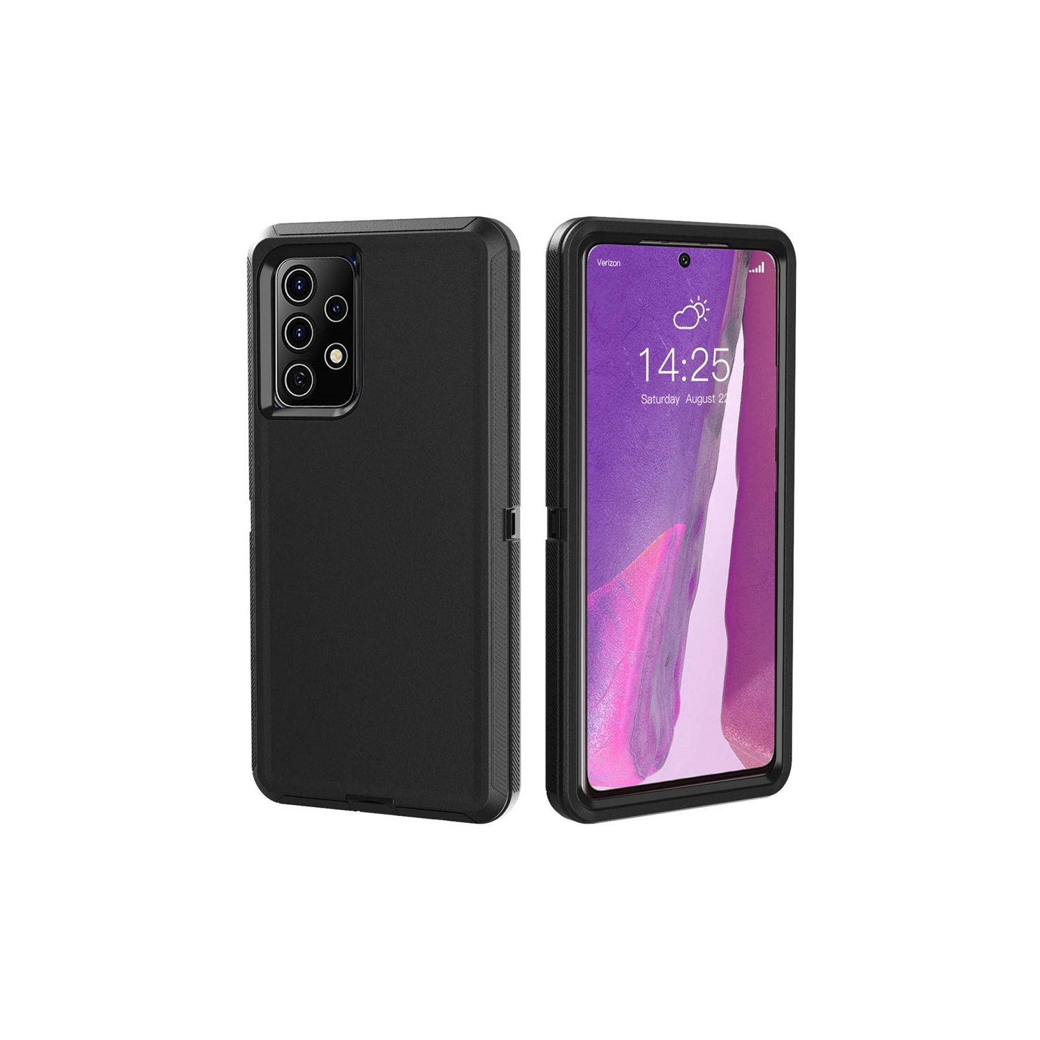 【CSmart】 Anti-Drop Triple 3 Layers Shockproof Heavy Duty Defender Hard Case for Samsung Galaxy A32 5G, Black