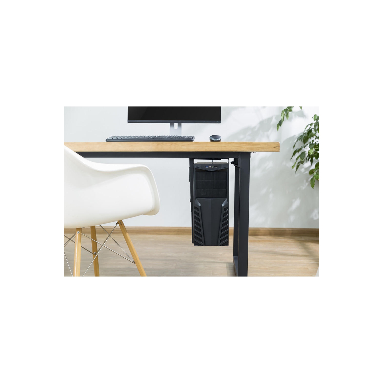 Under Desk Computer PC Case Tower Holder, Wall PC Case Mount Holder with Height and Width Adjustment