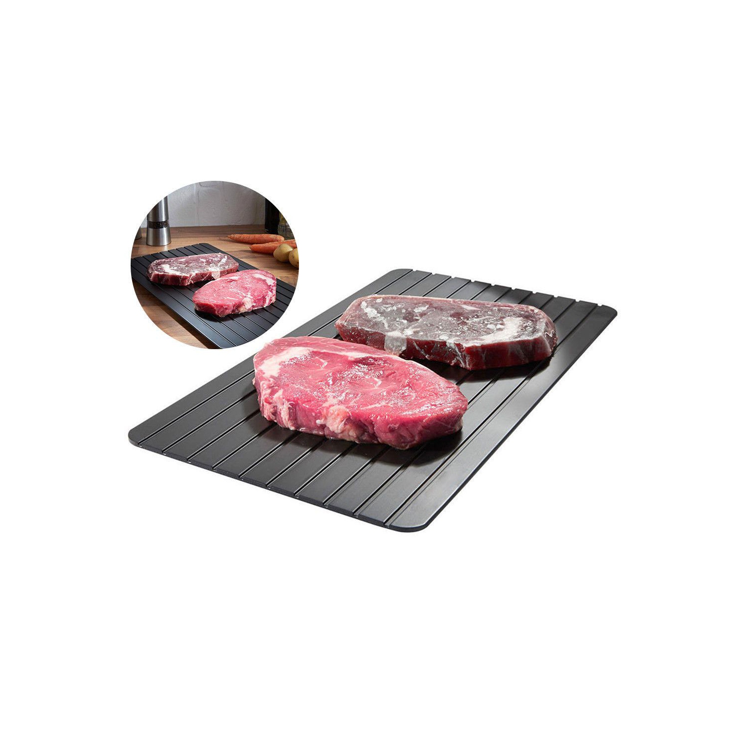 ISTAR – Plateau de décongélation rapide pour la viande surgelée à décongeler naturelle, plaque de décongélation rapide et planche pour la viande et