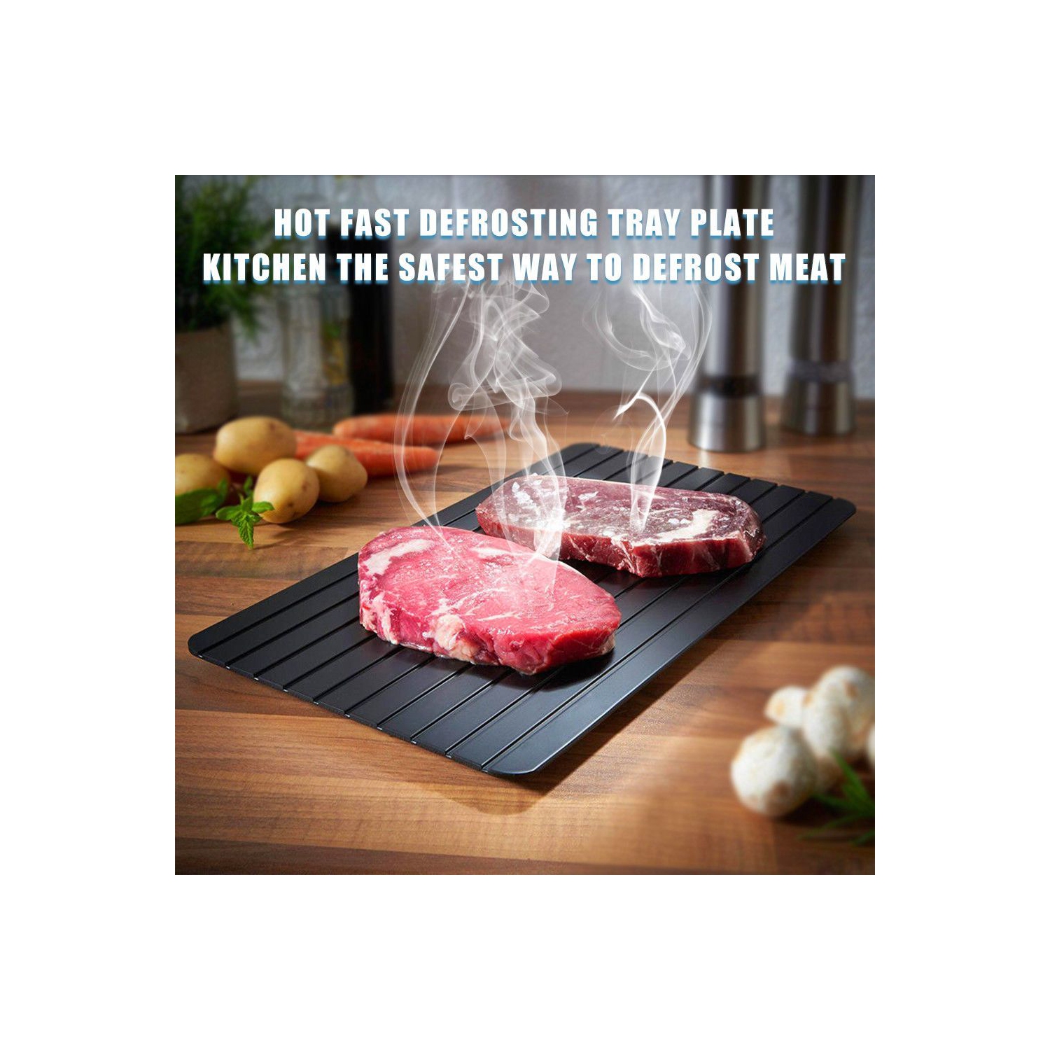 ISTAR – Plateau de décongélation rapide pour la viande surgelée à décongeler naturelle, plaque de décongélation rapide et planche pour la viande et