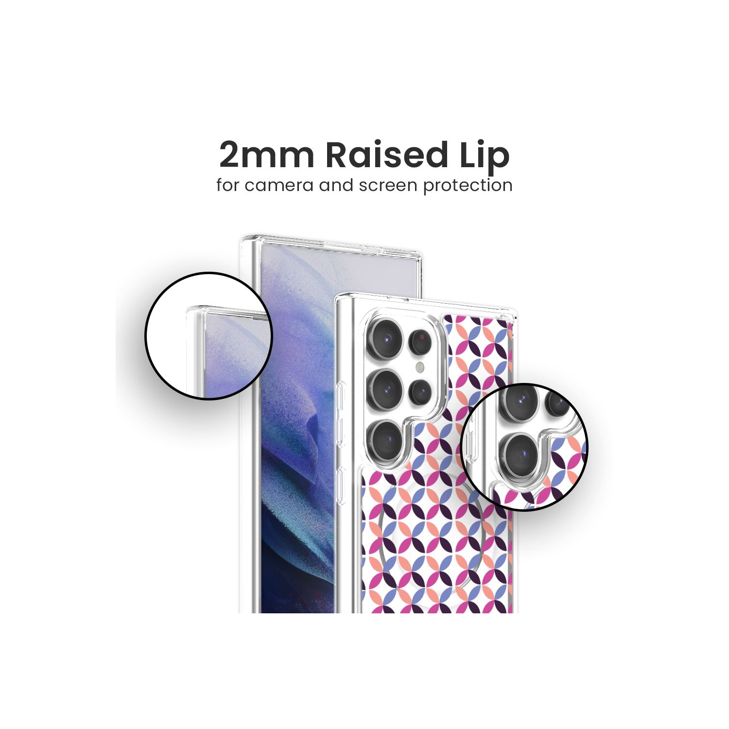 Samsung Galaxy S24 Ultra Clear Case - Pink Celestial Petal Design