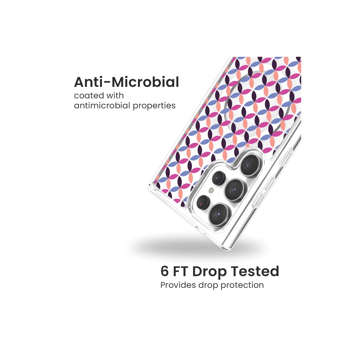 Samsung Galaxy S24 Ultra Clear Case - Pink Celestial Petal Design