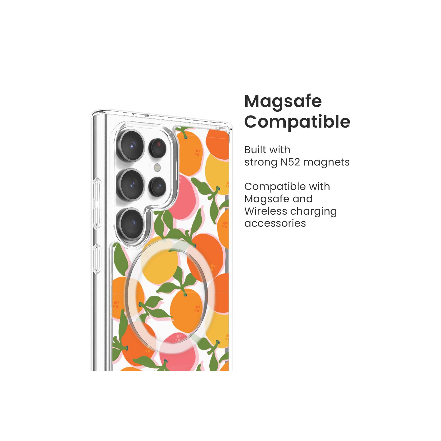 Samsung Galaxy S24 Ultra Clear Case - Orange You Clever Design