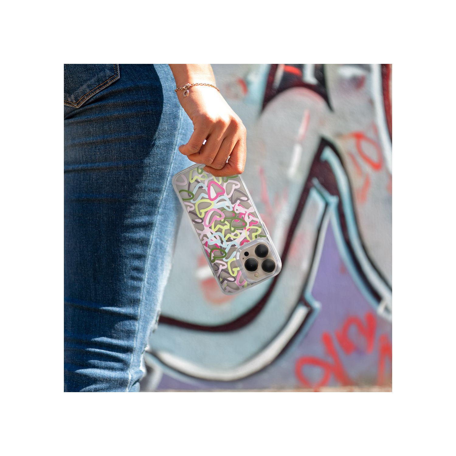 iPhone 15 Pro Max Clear Case - Graffiti Design