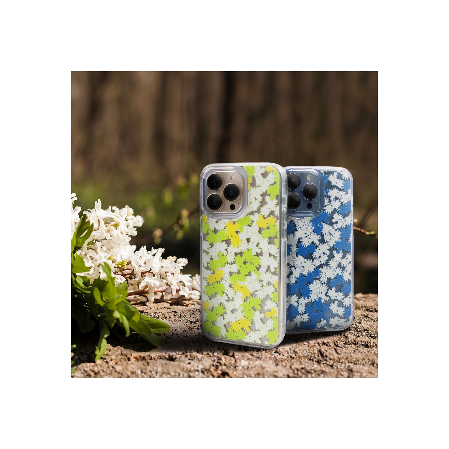iPhone 15 Pro Max Clear Case - Blue Dandelion Design