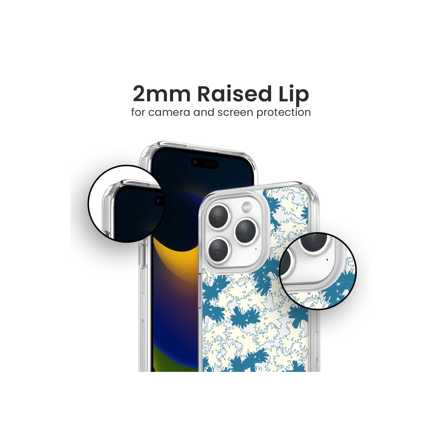 iPhone 15 Pro Max Clear Case - Blue Dandelion Design