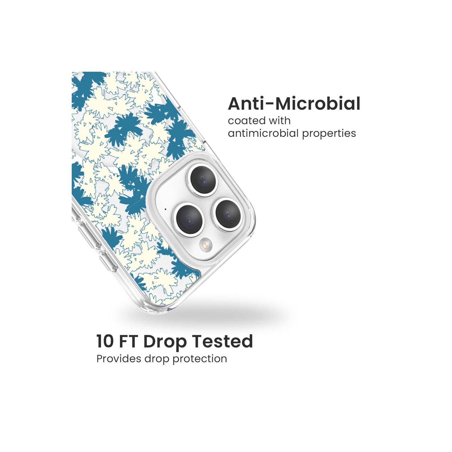 iPhone 15 Pro Max Clear Case - Blue Dandelion Design