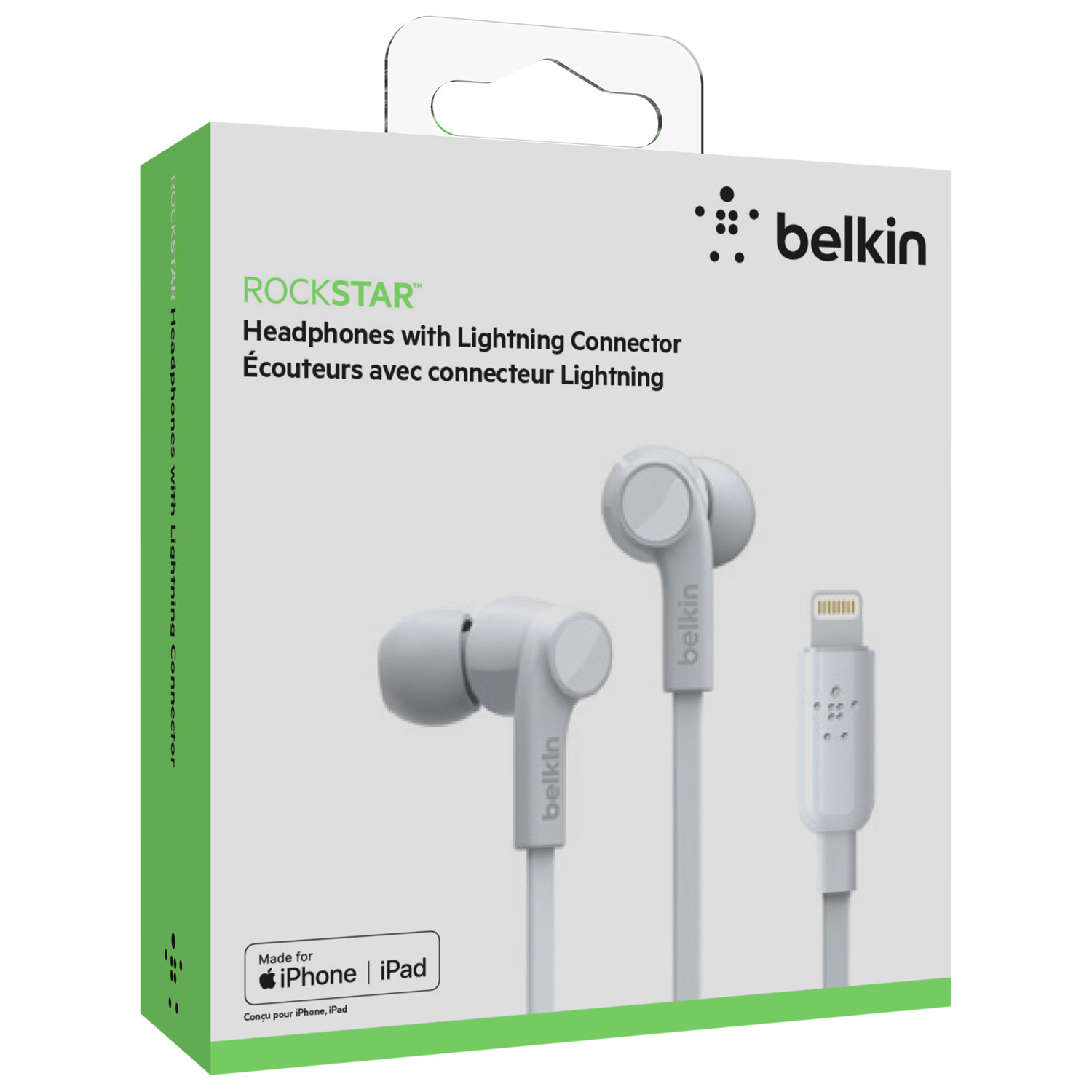 Belkin SoundForm In-Ear Sound Isolating Headphones with Lightning Connector - White