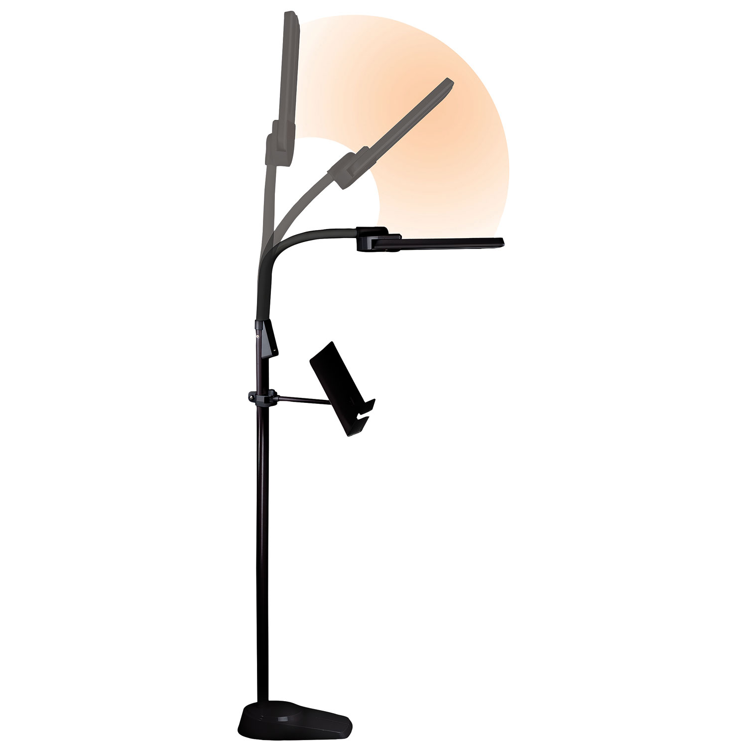 OttLite Dual Shade Traditional LED Floor Lamp - Black